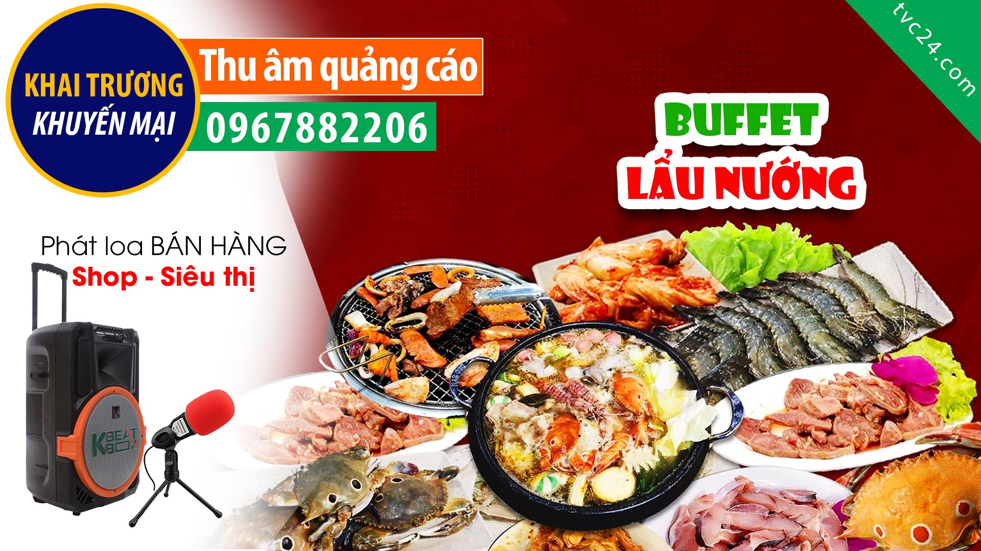 Thu âm Khai trương nhà hàng Buffet lẩu nướng Sáu Bảnh Đại Nam MC Nữ