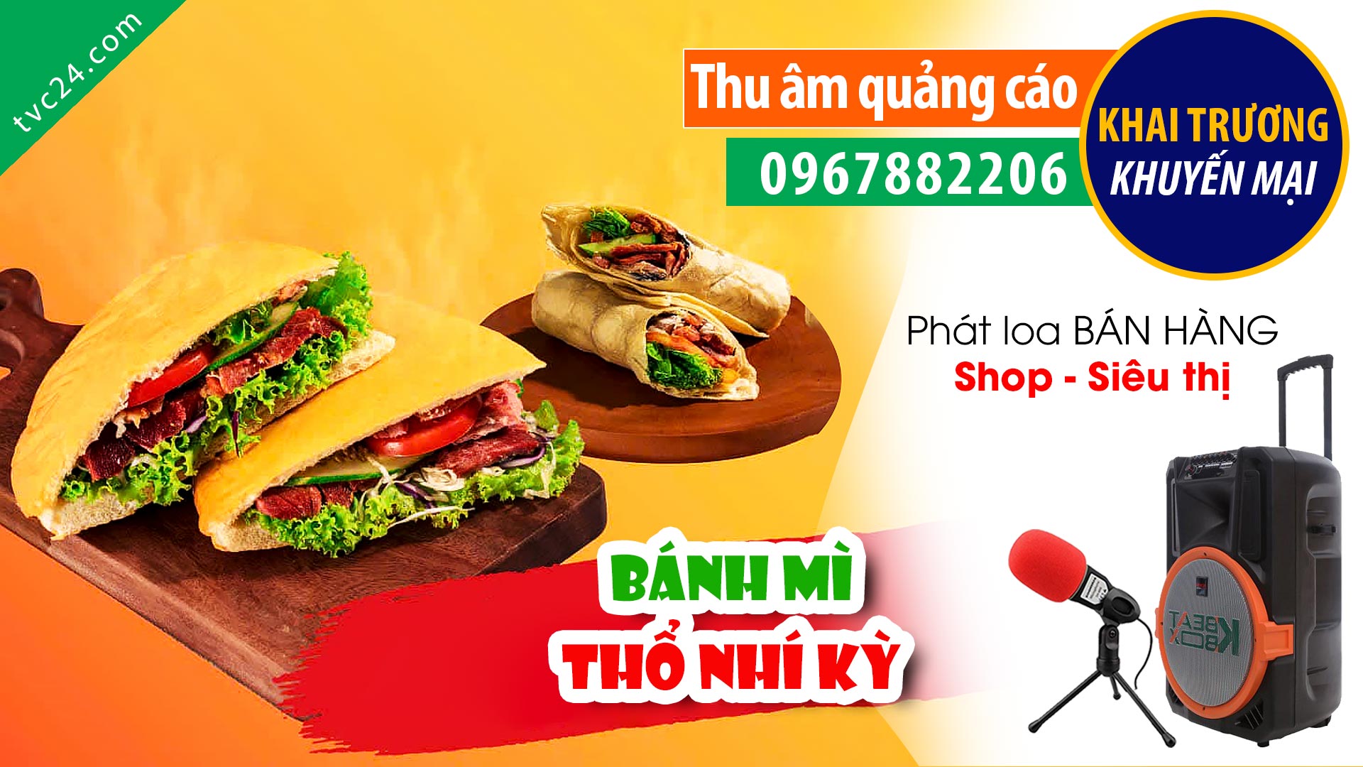  Thu âm Quảng cáo Khai trương bánh mì Kebab Taka Thổ Nhí Kỳ cực ngon