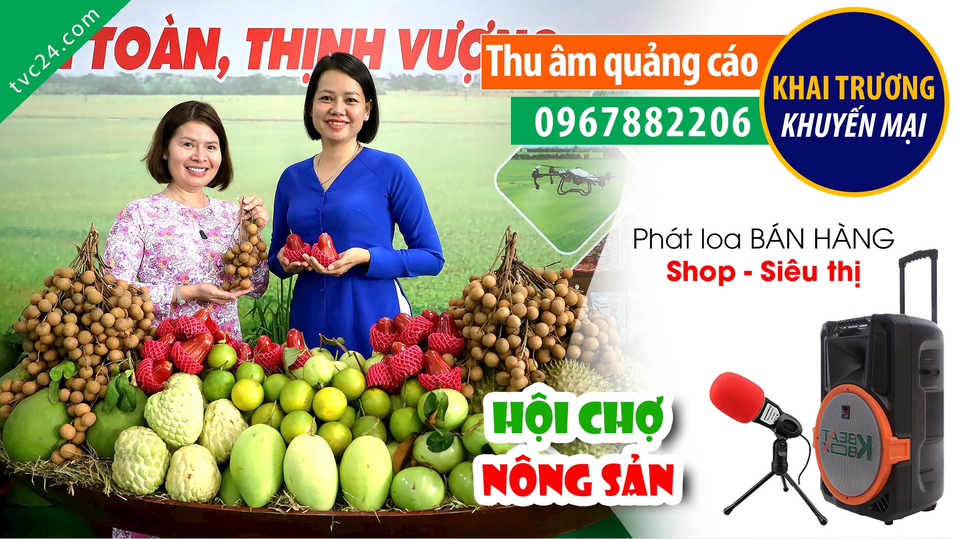  Thu âm Quảng cáo bàn hàng Hội chợ Thanh Hà TVC24 đọc Khuyến mại MC Nữ