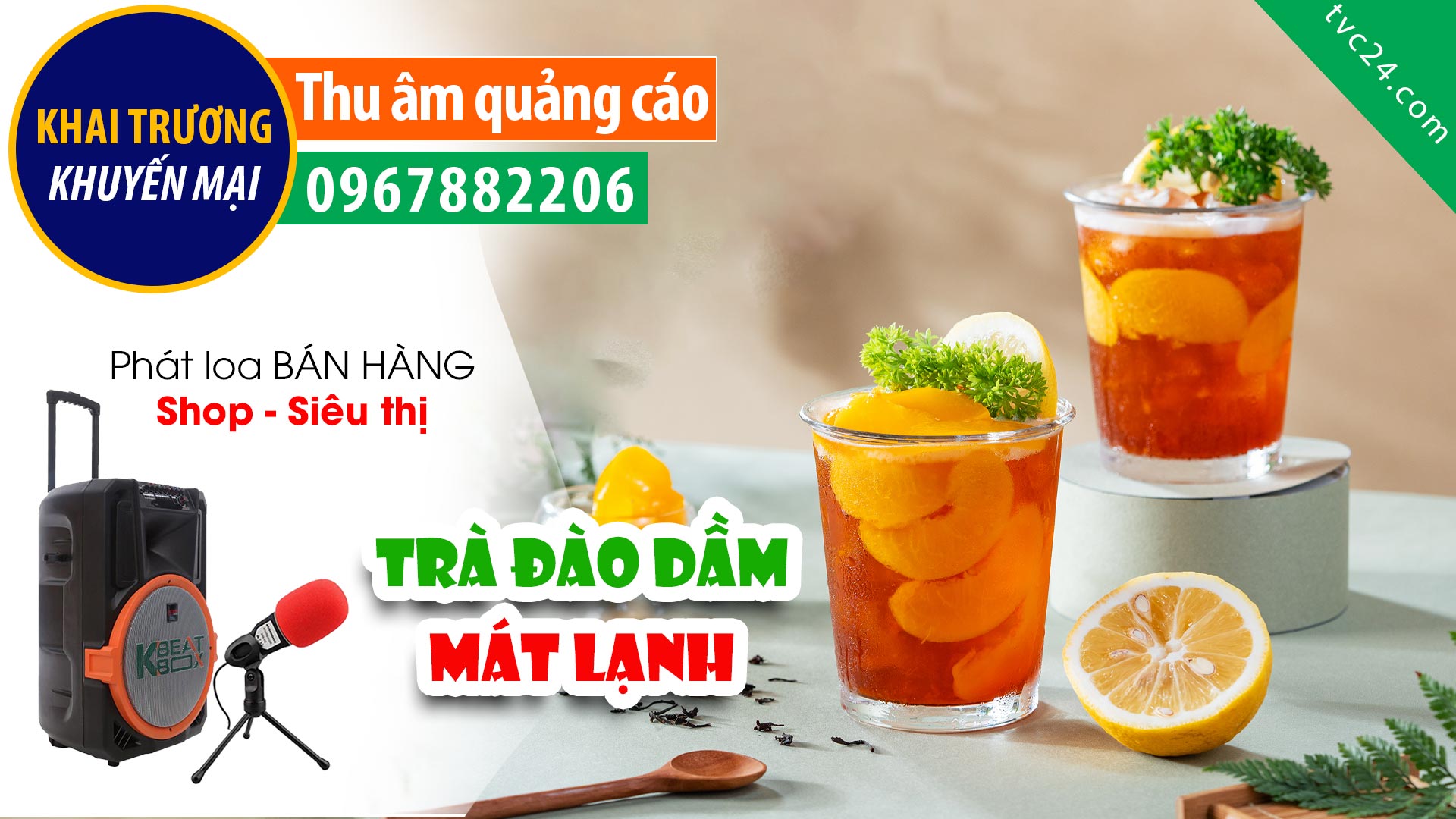  Thu âm Quảng cáo KHAI TRƯƠNG | Trà Đào Dầm Peach City | MC đọc KHUYẾN MẠI hấp dẫn