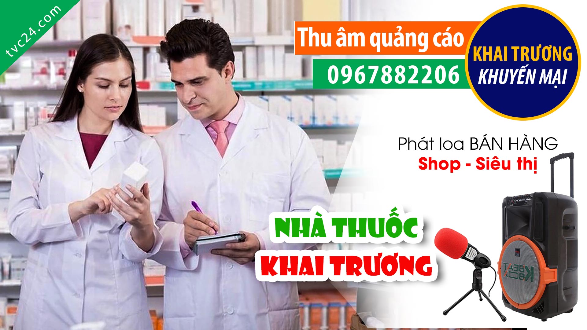 Thu âm Quảng cáo KHAI TRƯƠNG Nhà thuốc Bích Đào TVC24 đọc Khuyến mại