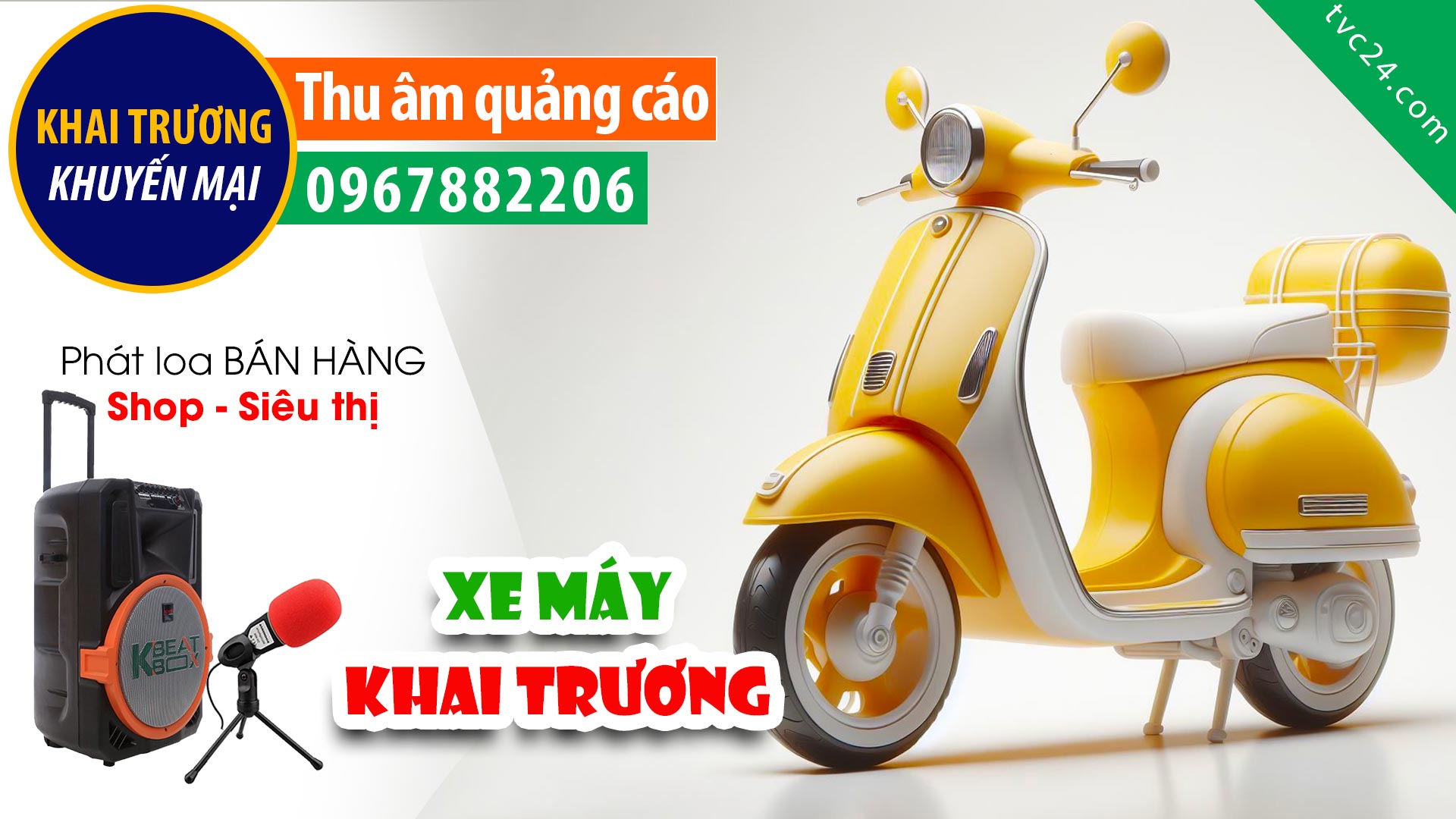 Thu âm Quảng cáo khai trương đại lý xe máy Piaggio Phát Tiến