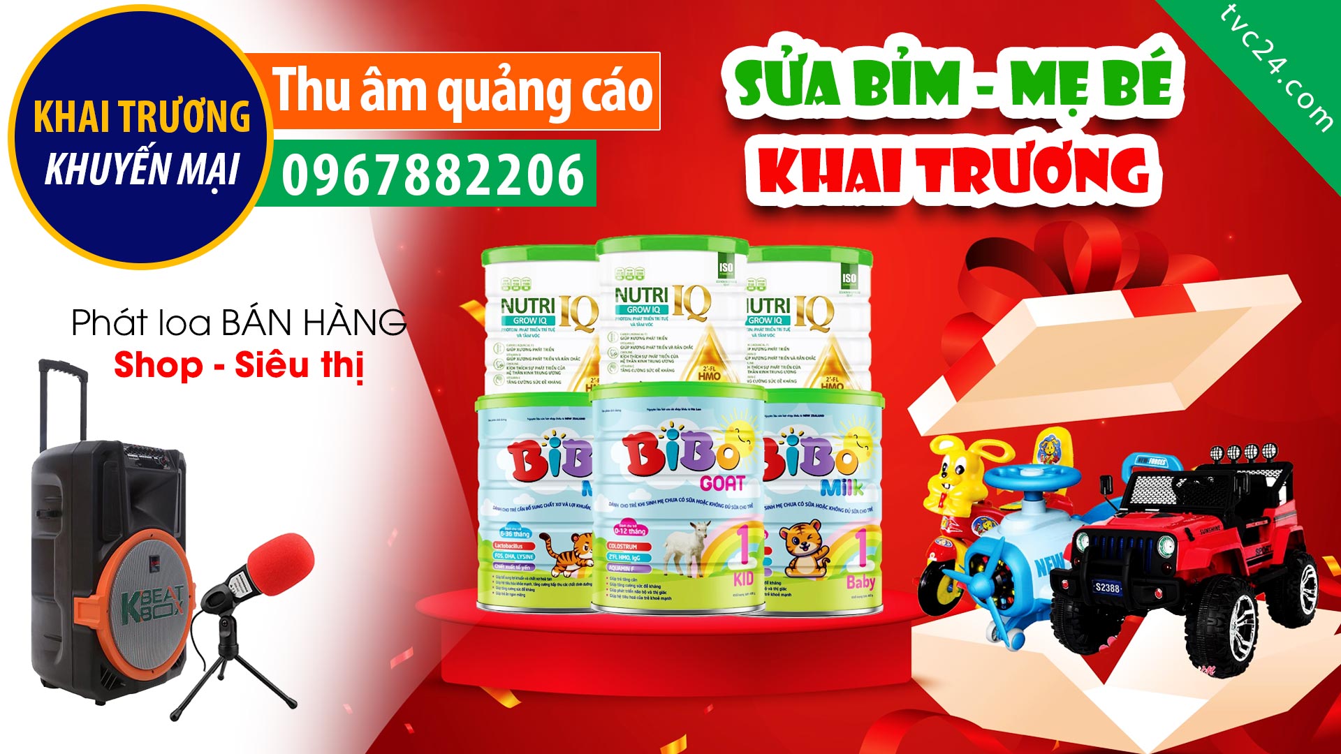 Thu âm Quảng cáo khai trương siêu thị sữa bỉm đồ mẹ và bé Benry mart