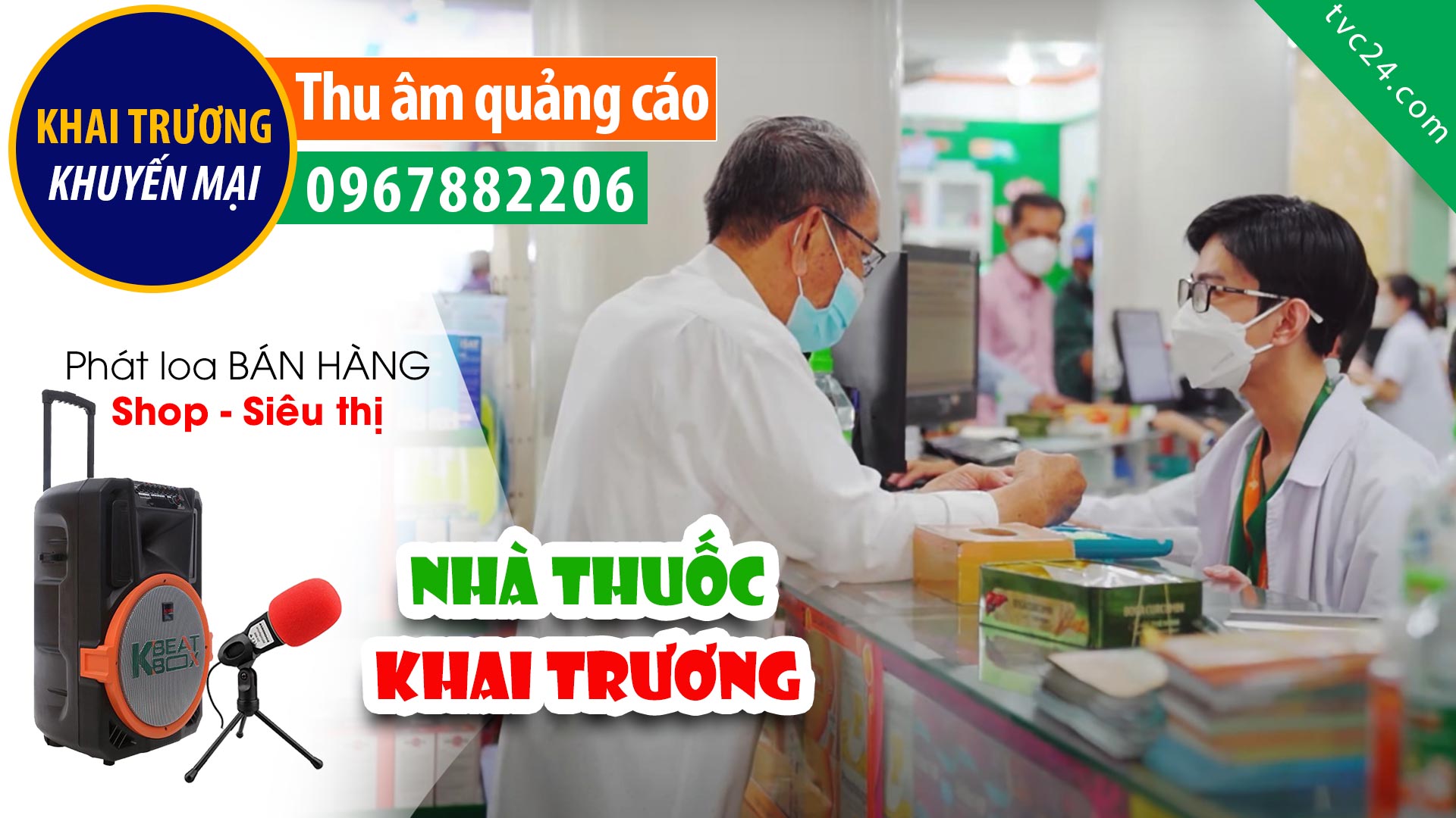 Thu âm Quảng cáo Nhà thuốc Minh Châu MC đọc Khai trương Khuyến mại