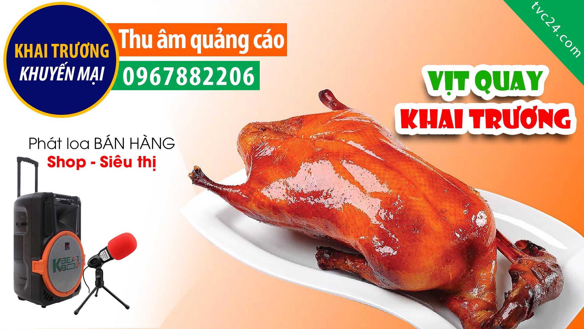  Thu âm quảng cáo khai trương Vịt quay Hiến 86 TVC24 đọc bán hàng