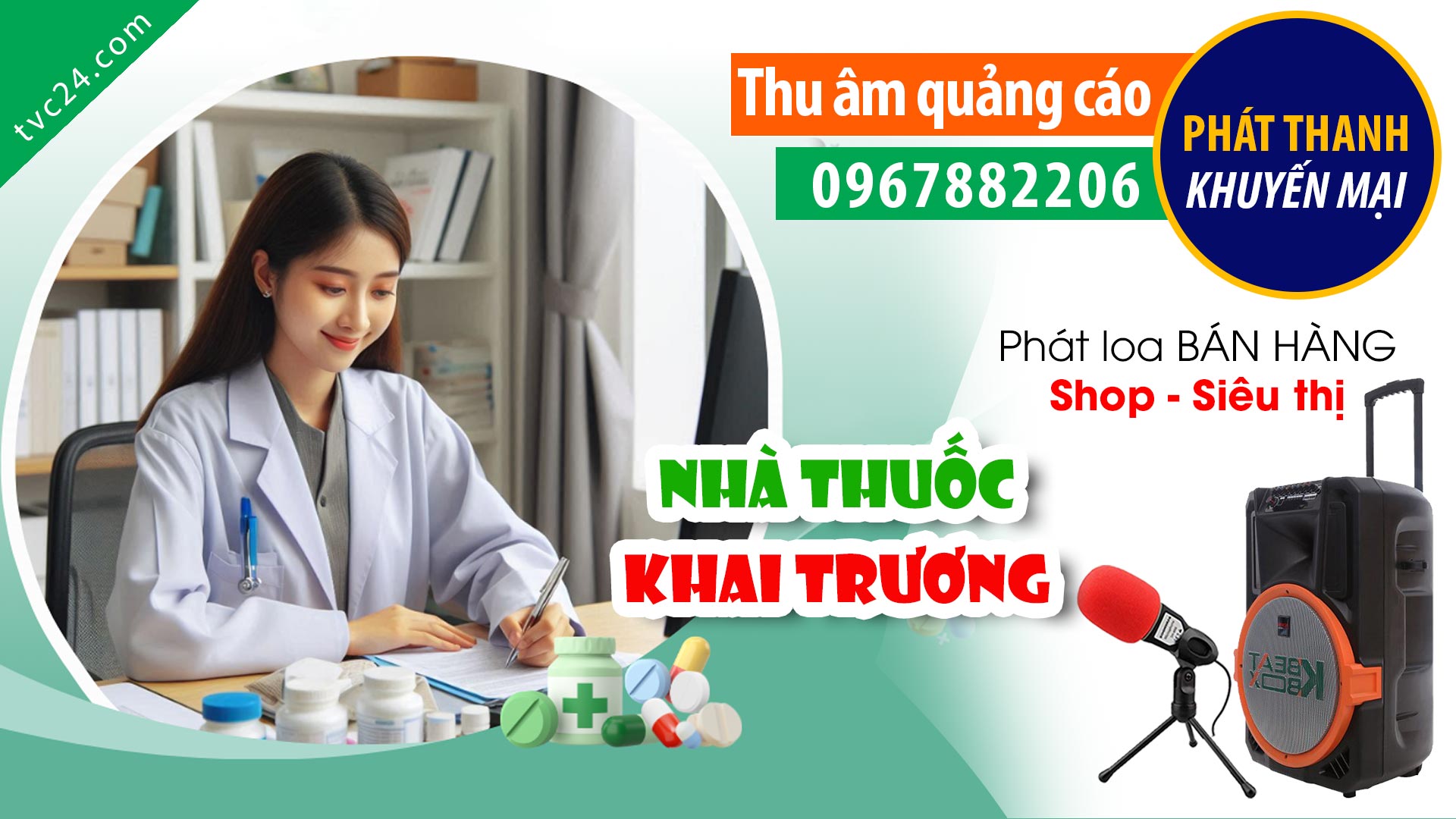  Thu âm Quảng cáo Nhà thuốc Phước Lộc TVC24 đọc KHAI TRƯƠNG khuyến mại