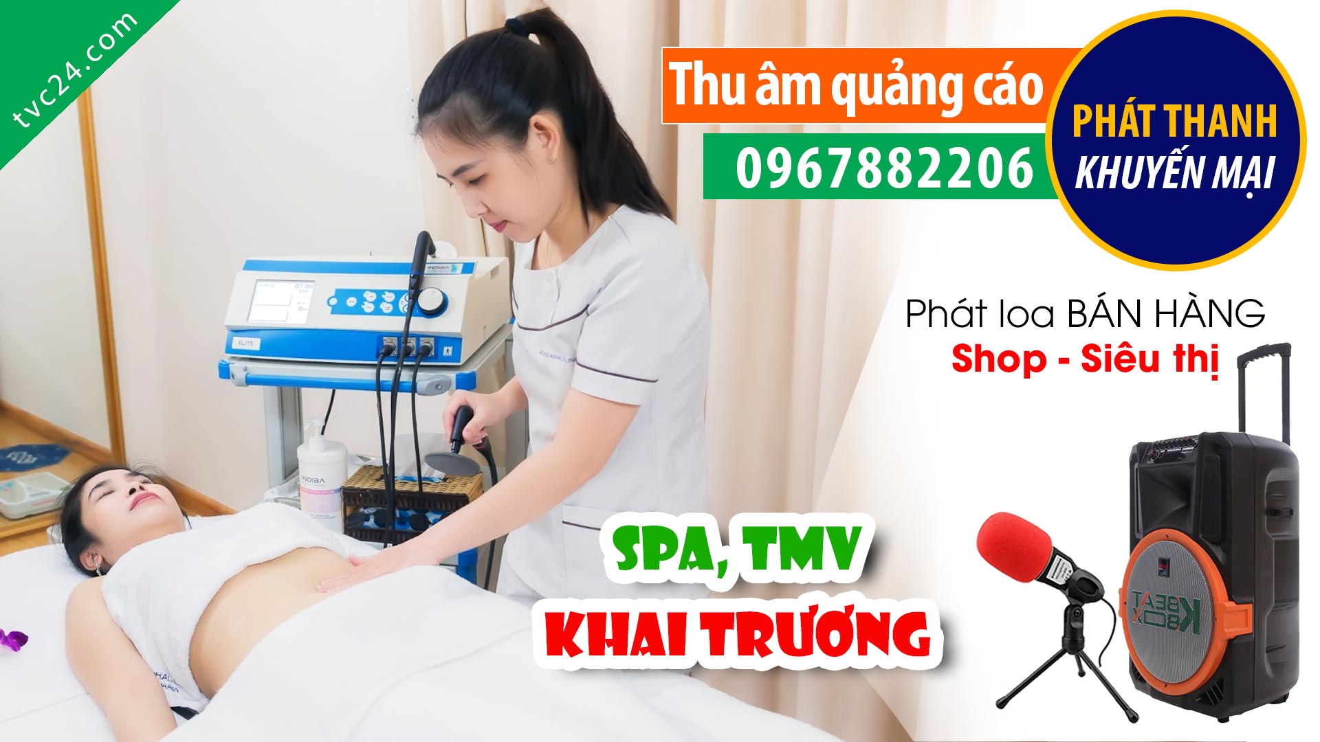 Thu âm Quảng cáo khai trương thẩm mỹ viện Phương Hoa spa MC đọc Khuyến mại