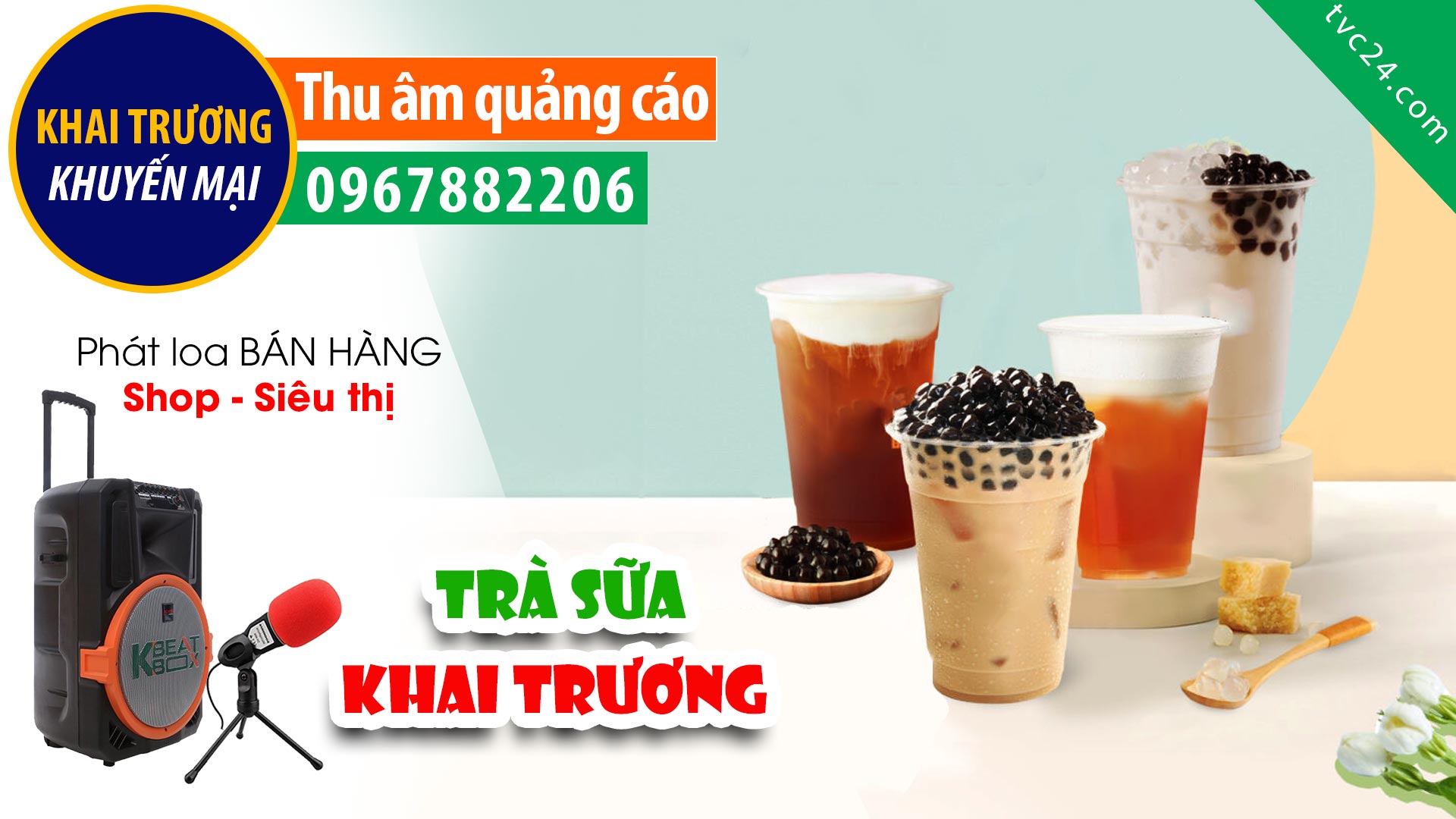 Thu âm Quảng cáo Khai trương quán trà sữa Zunny MC nữ đọc cực HAY