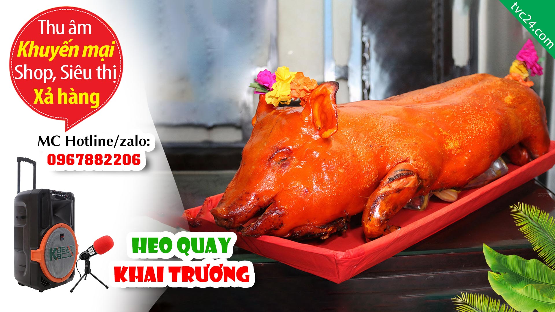 Thu âm Quảng cáo bán Heo quay Vịt quay Đô Mập TVC24 đọc khai trương khuyến mại hấp dẫn
