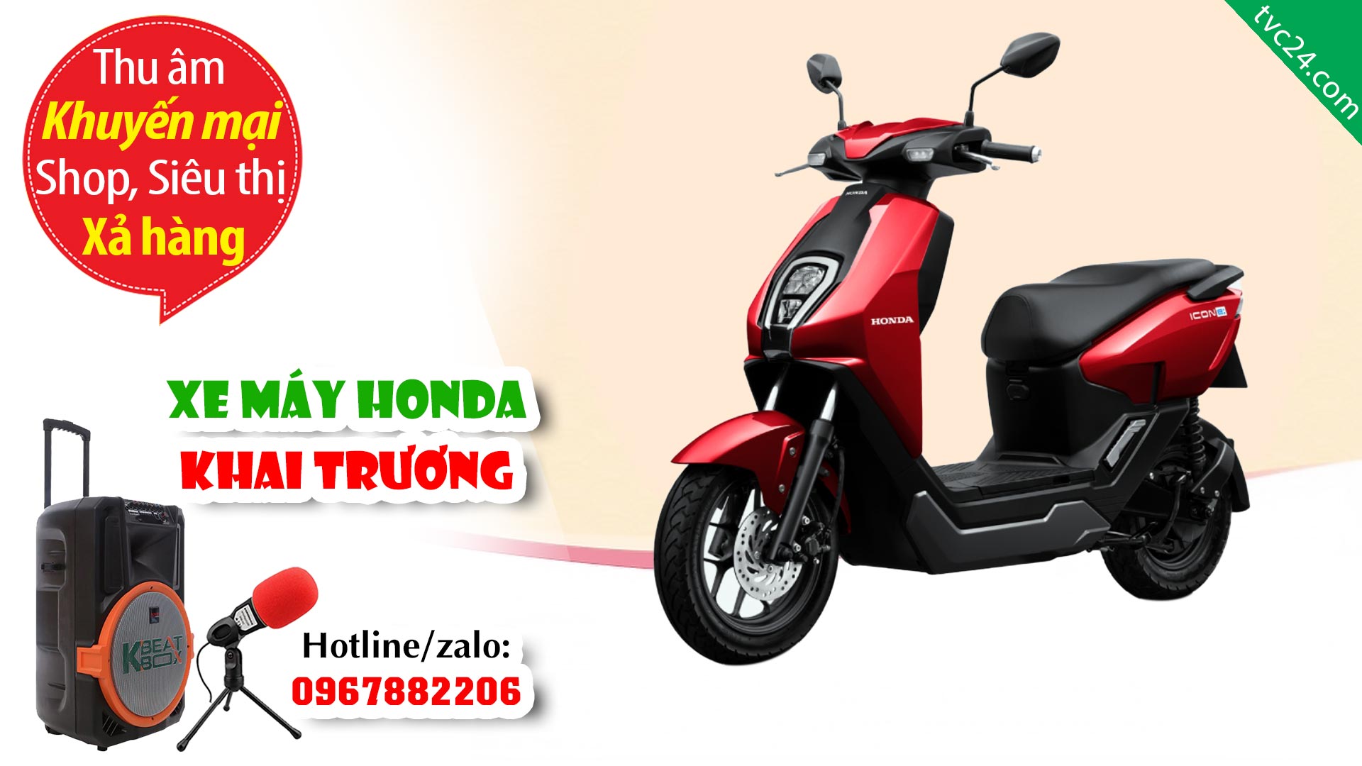 Thu âm Quảng cáo khai trương cửa hàng xe máy Honda Nguyên Hùng 2