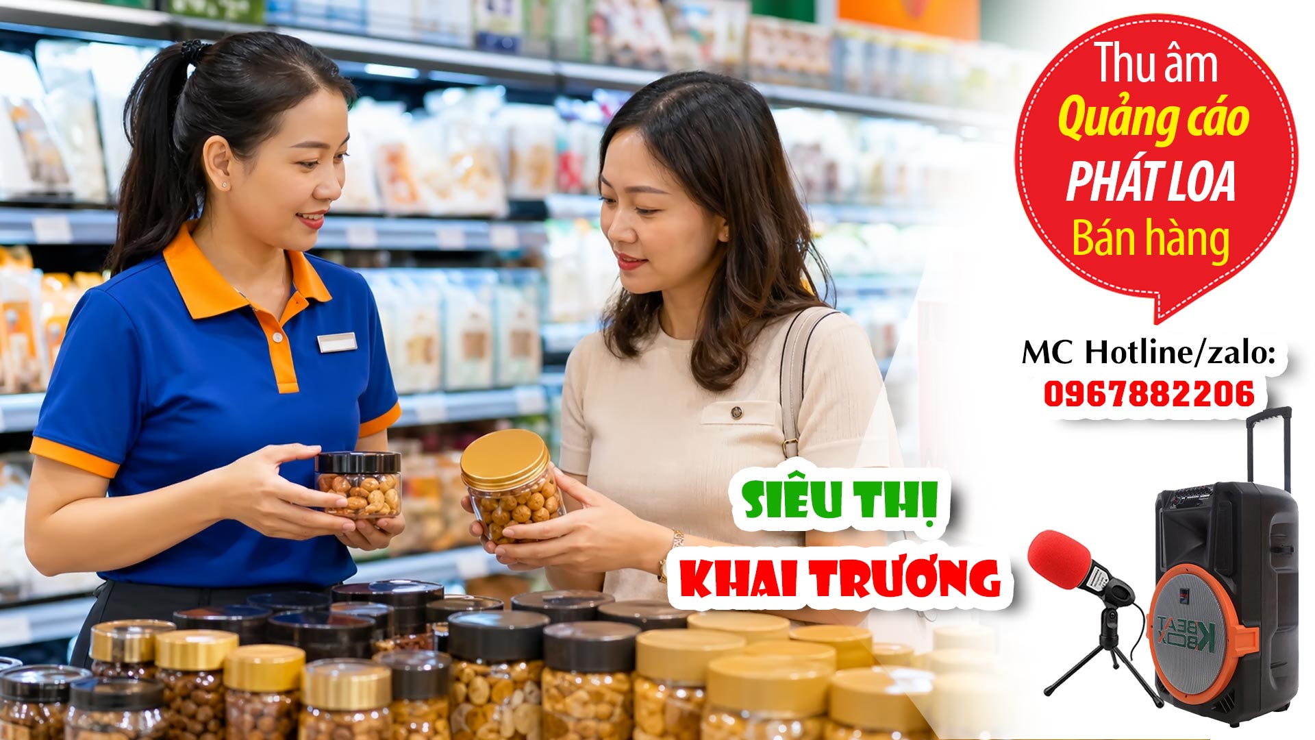 Thu âm Quảng cái khai trương Siêu thị House mart TVC24 đọc giảm giá sốc