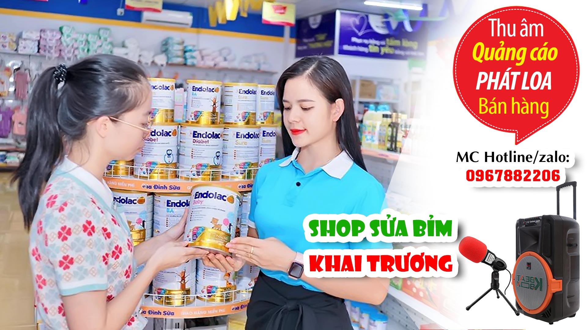 Thu âm quảng cáo khai trương Shop sữa bỉm Khánh Thư Kids