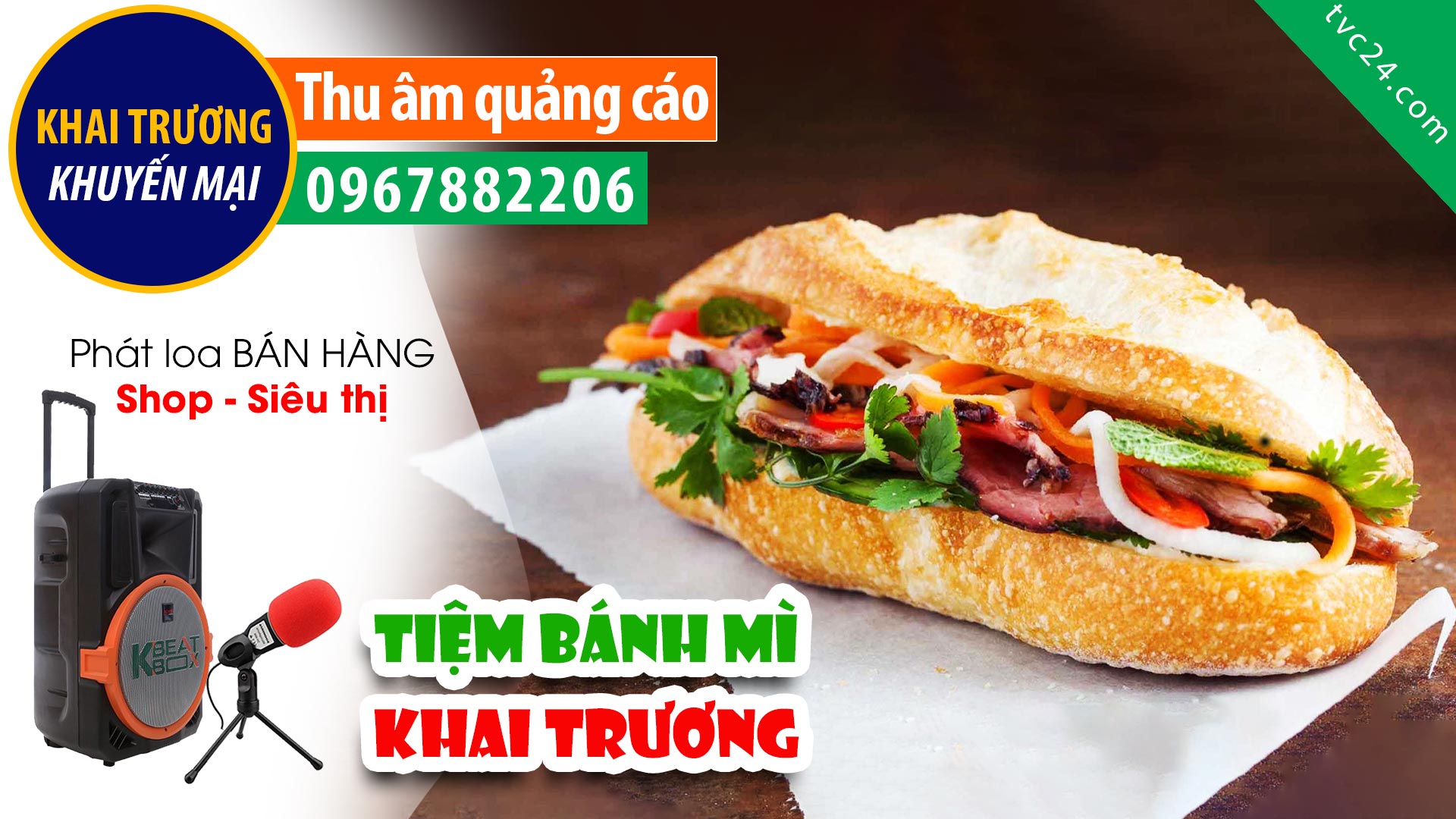 Thu âm Quảng cáo khai trương Tiệm Bánh Mì Tu Hú MC đọc HAY