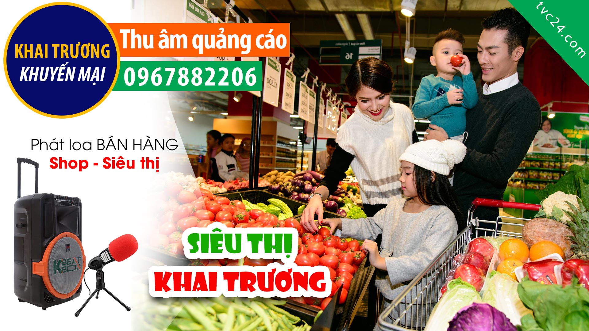 Thu âm Quảng cáo Siêu thị mini Galbi mart Khai trương khuyến mại