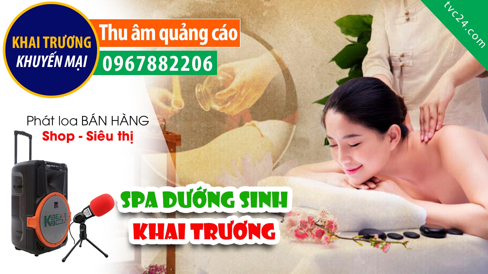  Thu âm Quảng cáo khai trương Trường Xuân dưỡng sinh Spa MC đọc khuyến mại