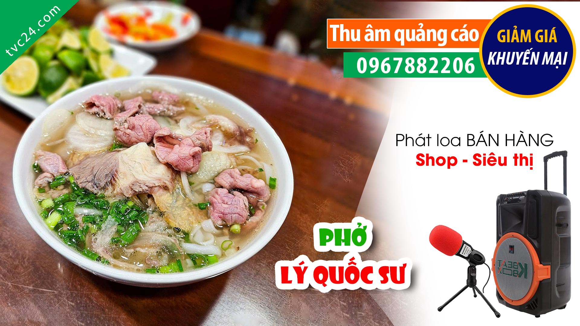 Thu âm Quảng cáo khai trương Phở Lý Quốc Sư thơm ngon chuẩn vị Hà Thành