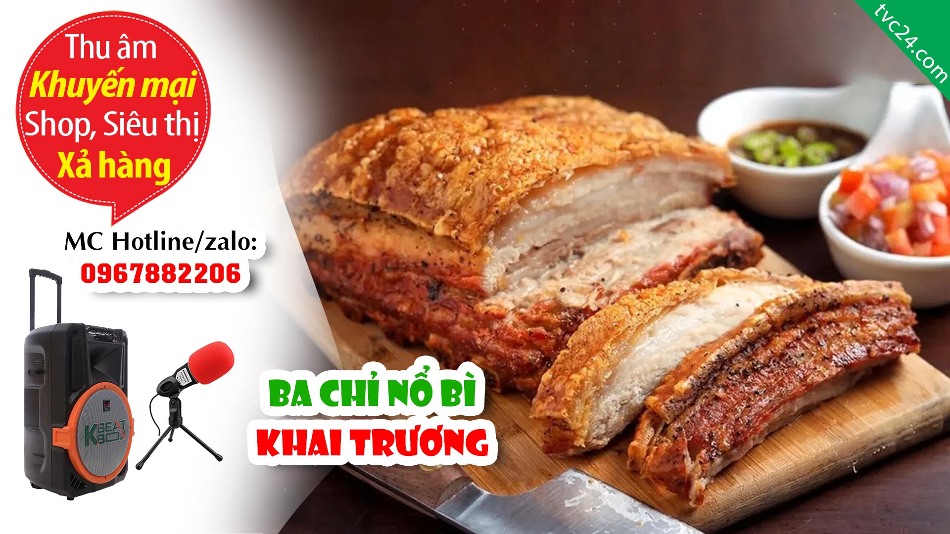 Thu âm Quảng cáo bán Vịt Quay heo quay ba chỉ nổ bì nóng hổi thơm ngon Đồ quay cô To