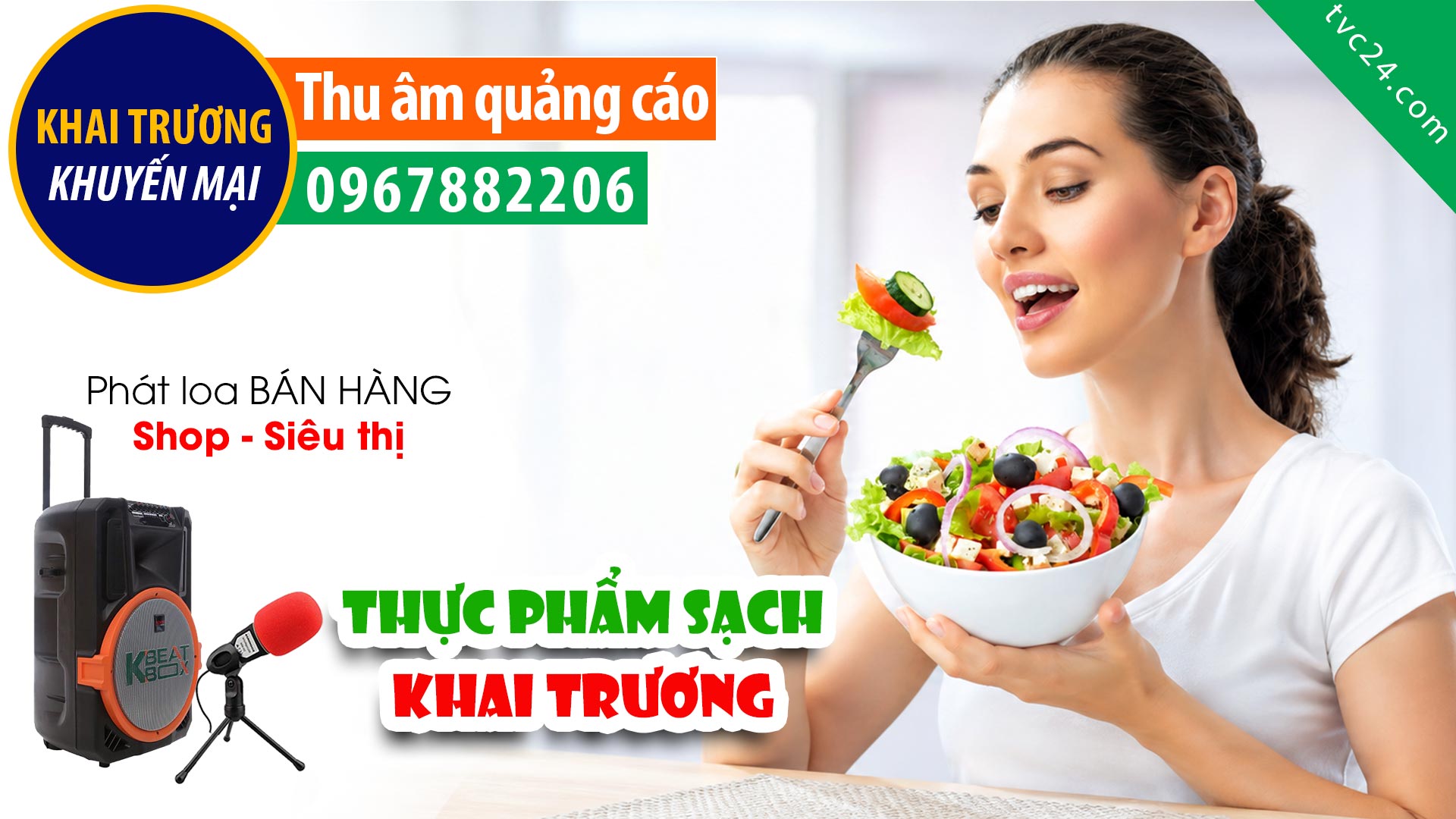 Thu âm Quảng cáo khai trương cửa hàng Nông Nghiệp Sạch Nam Định MC đọc khuyến mại bán hàng