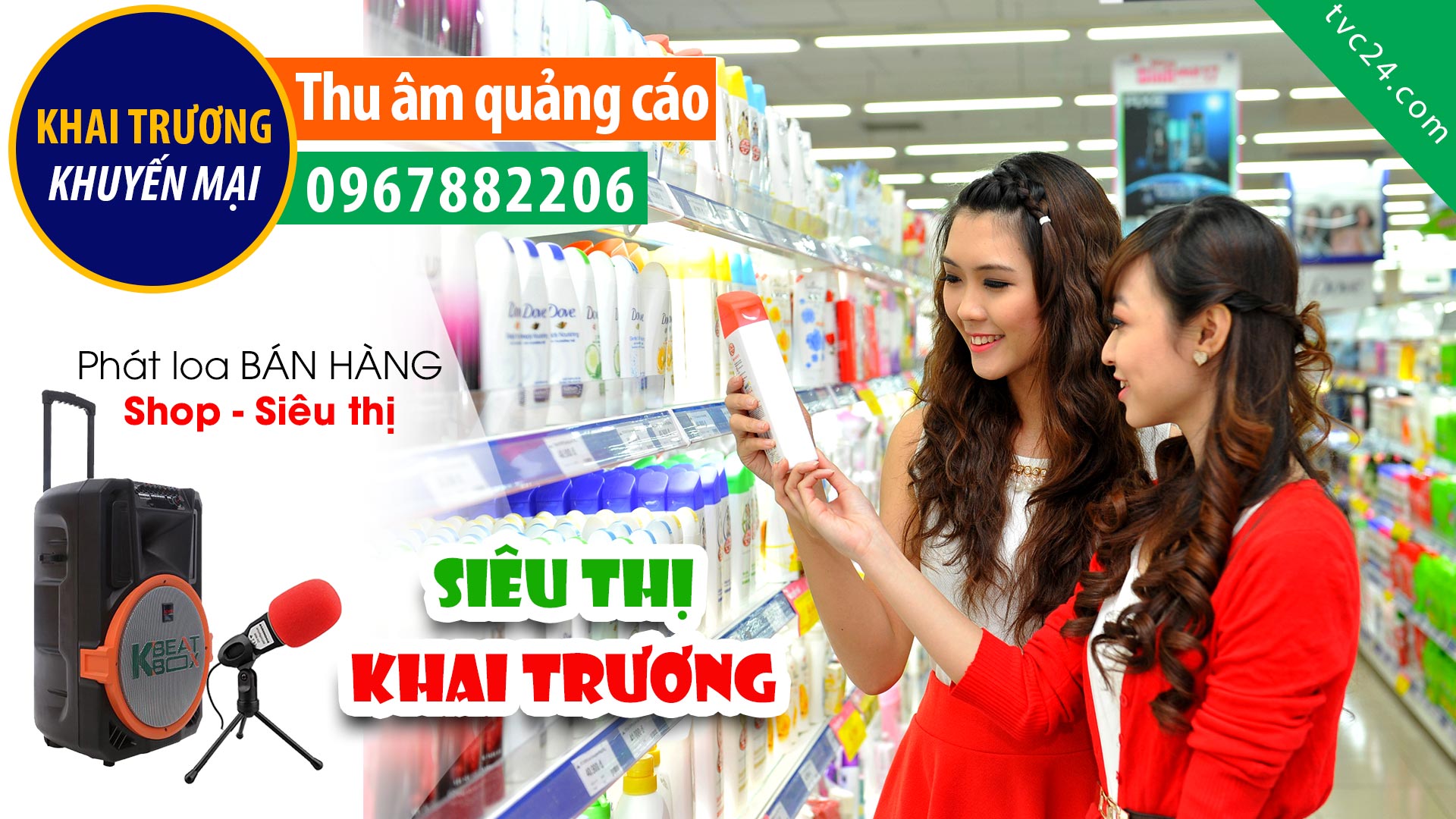 Đọc quảng cáo khai trương Siêu thị Pumpkin Mart MC đọc bán hàng hấp dẫn thu hút khách mua hàng