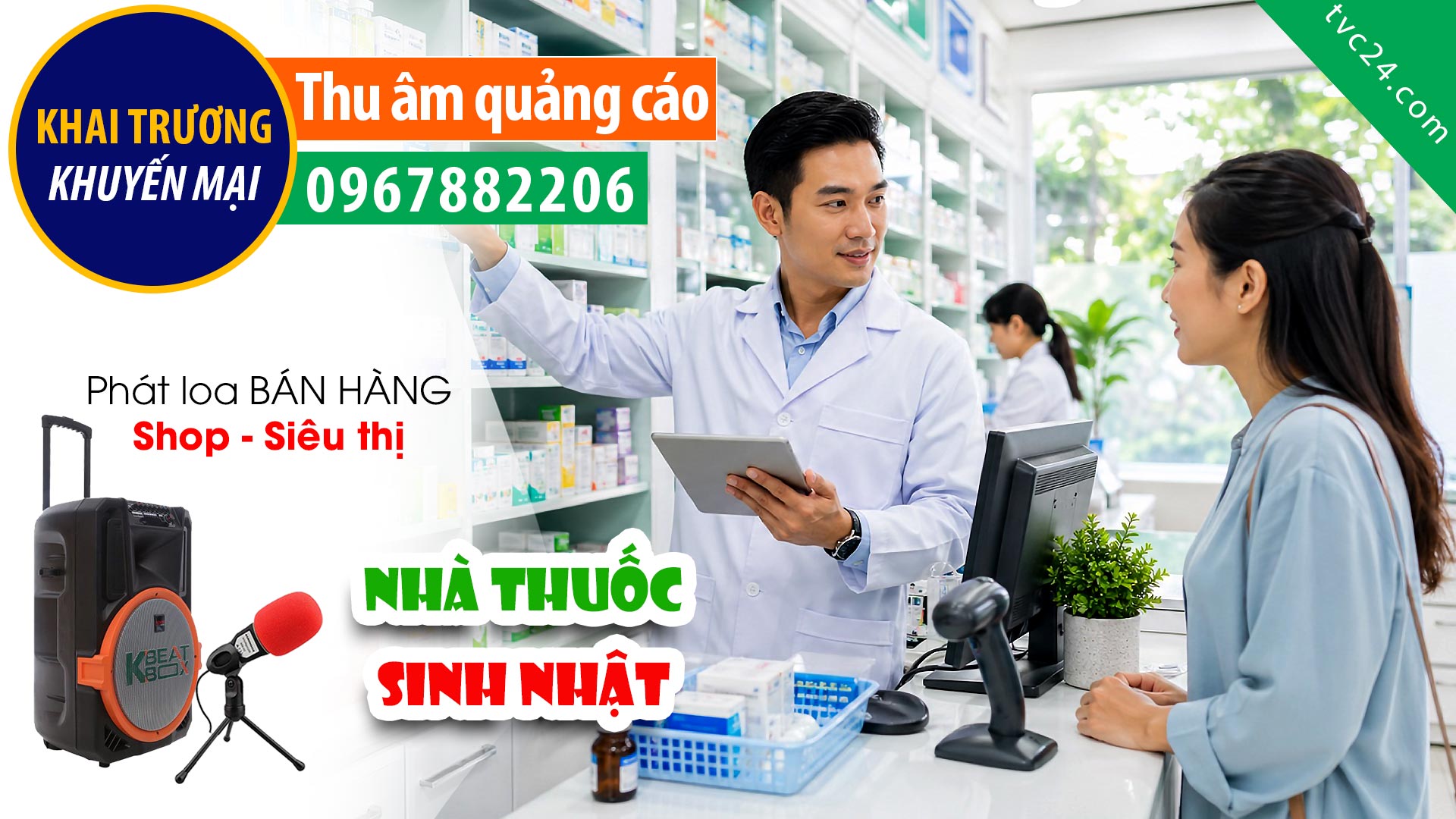 Thu âm Quảng cáo Nhà thuốc Hùng Vương 2 Sinh nhật khuyến mại tri ân khách hàng