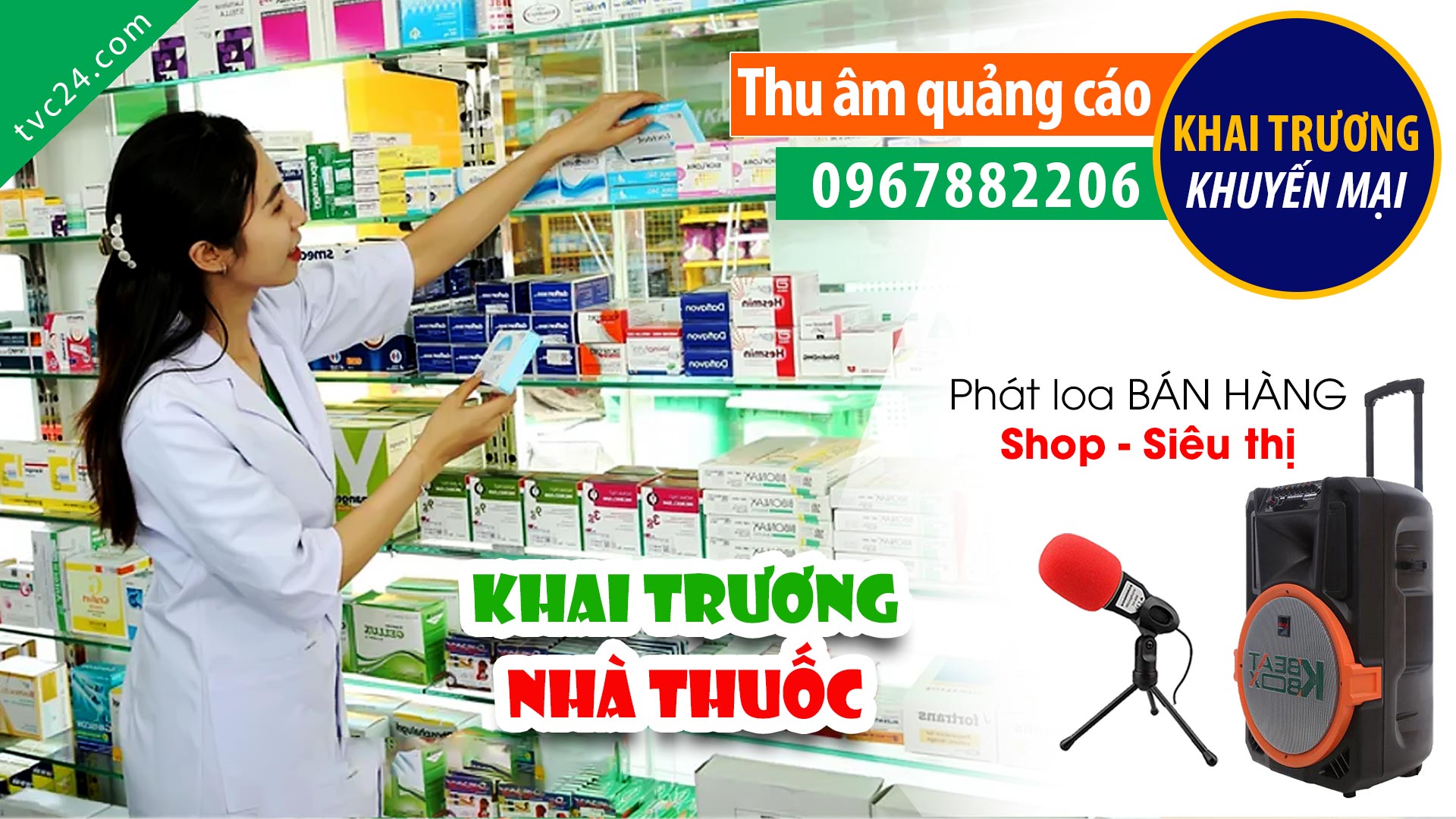 Thu âm khai trương Nhà thuốc Minh Châu chợ Hoàn