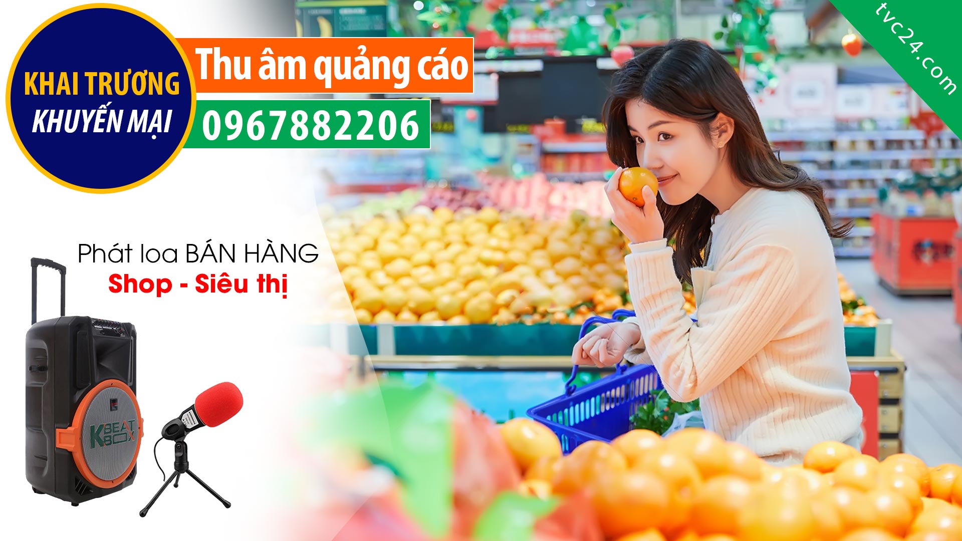 Thu âm khai trương siêu thị Tây Đô MC đọc Quảng cáo Khuyến mại cực Hay