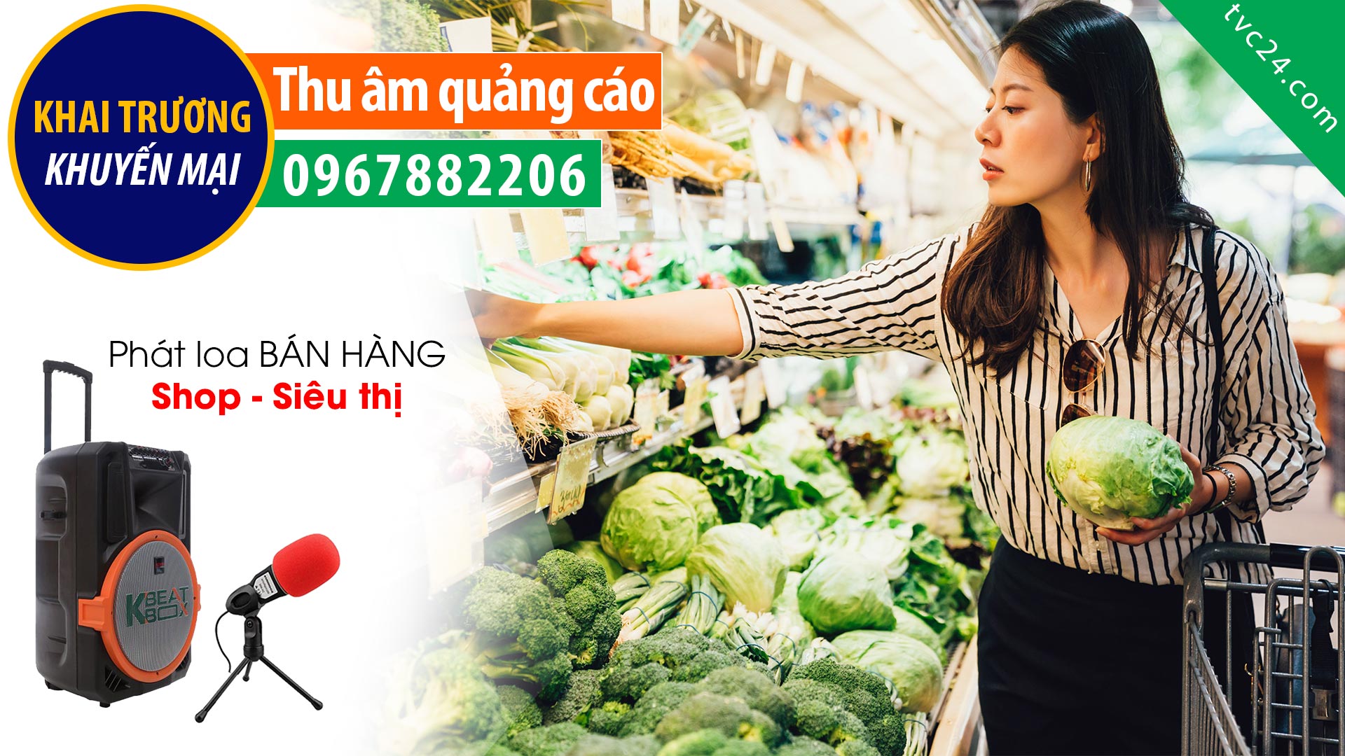 Thu âm khai trương siêu thị Seven Mart MC đọc Quảng cáo cực Hay