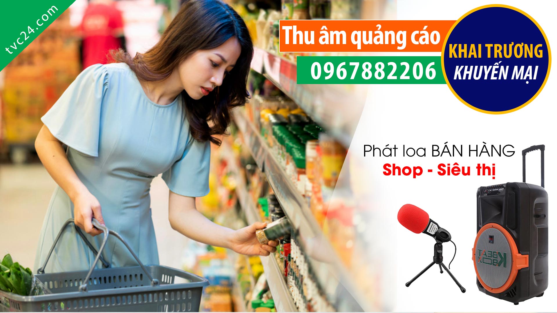 Thu âm Quảng cáo Khai trương Đại siêu thị Phú Sơn MC đọc rất Hay