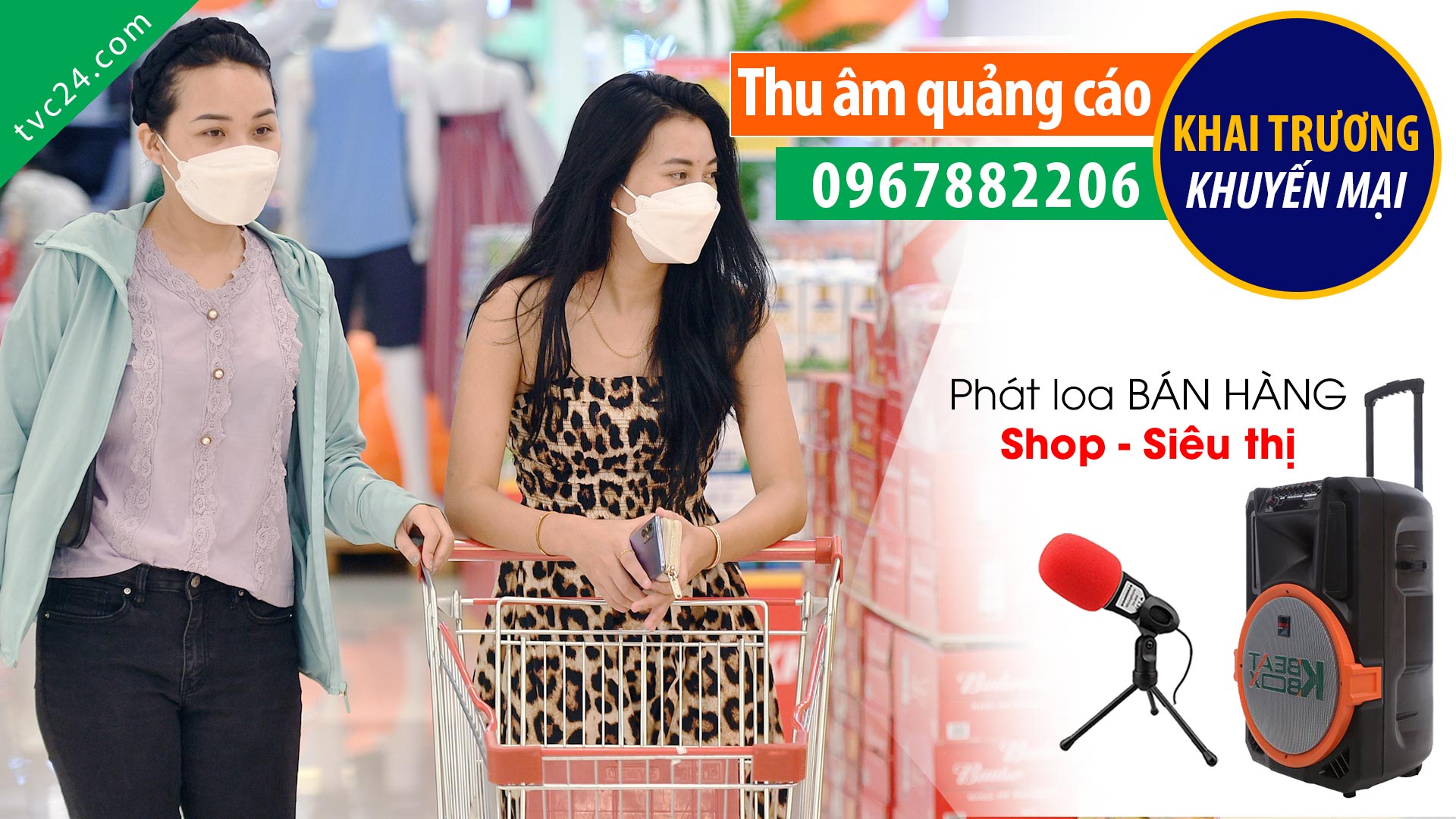 Thu âm quảng cáo khai trương cửa hàng Orgamart TVC24 đọc Khuyến mại