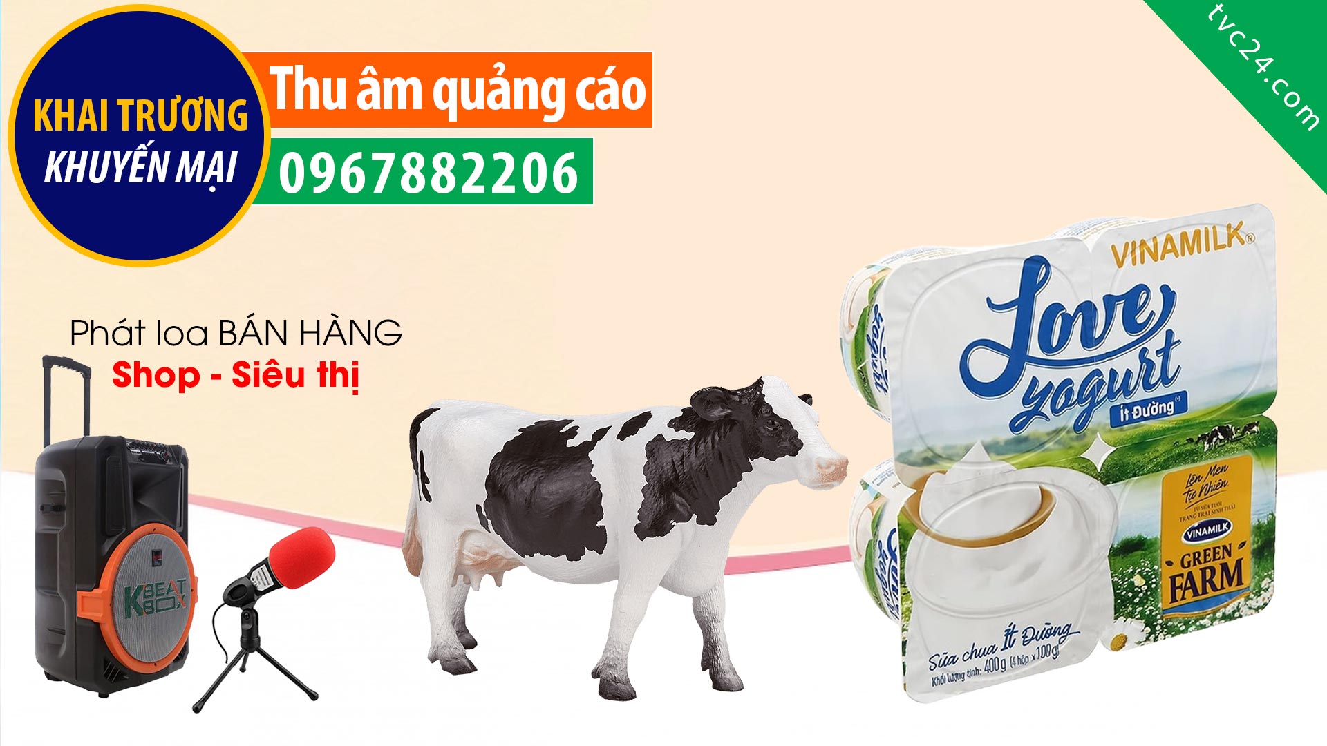 Thu âm Quảng cáo sữa Ba Vì Green Farm MC đọc Khuyến mại Cực sốc