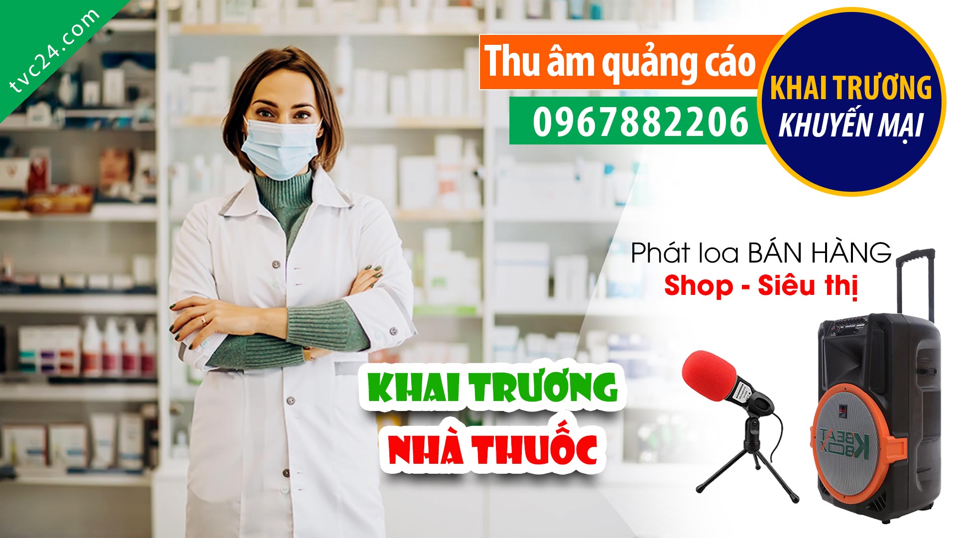 Thu âm khai trương Nhà thuốc Minh Châu Tây Ninh TVC24 đọc Bán hàng