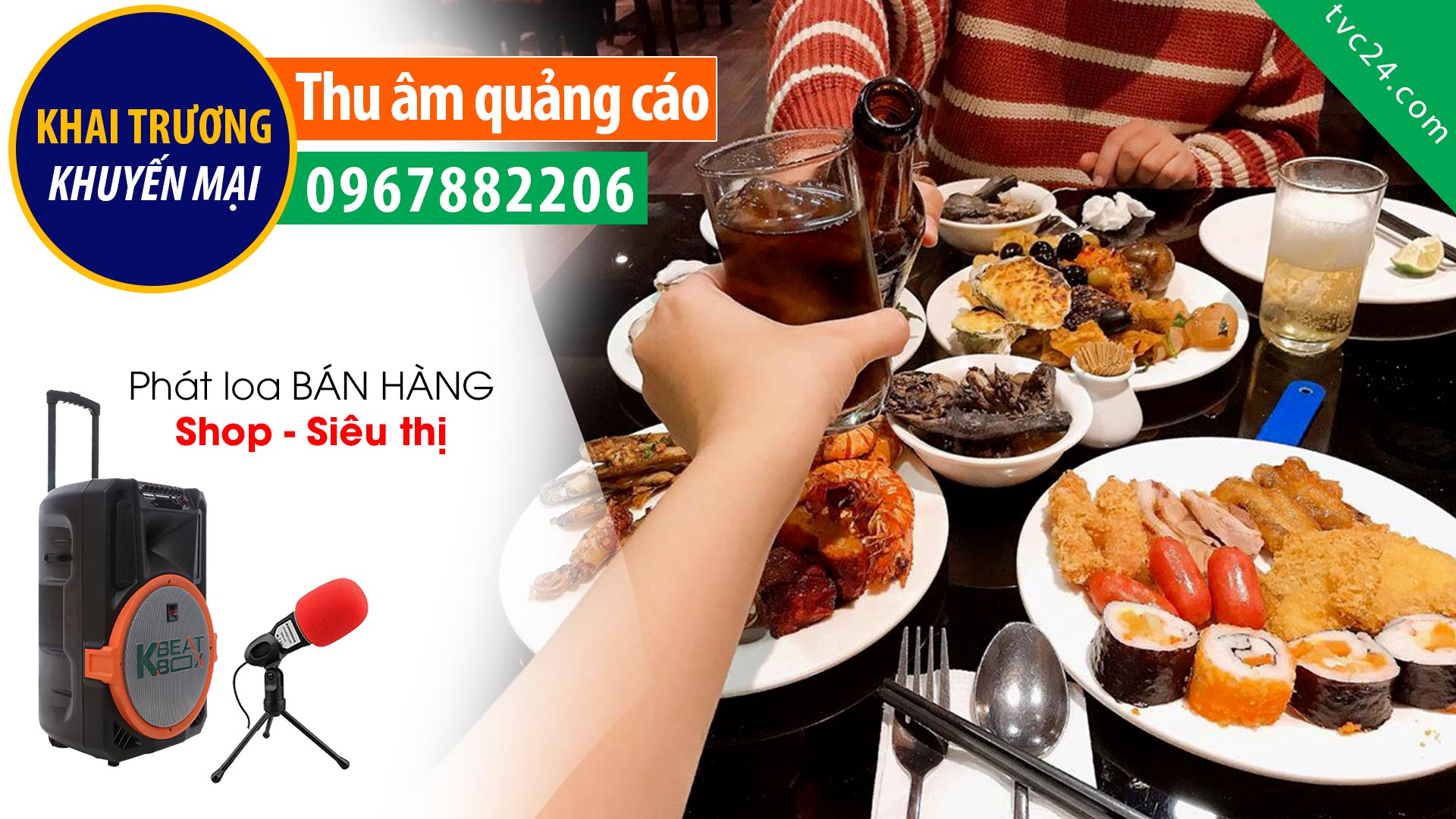 Thu âm Quảng cáo nhà hàng Hoa Phượng Quán Khai trương