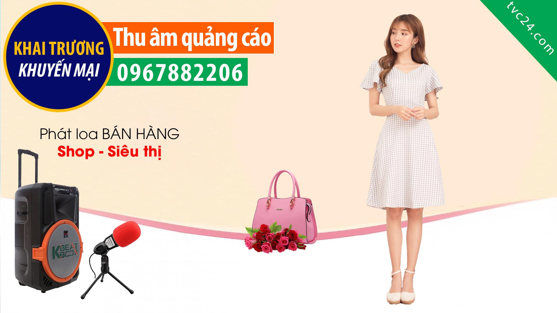 Thu âm khai trương shop thời trang Quần áo váy túi sách nữ Angel