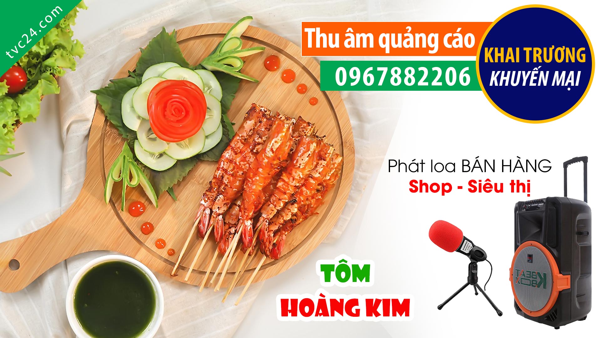 Thu âm khai chương nhà hàng ẩm thực Leng Keng Tôm Hoàng Kim