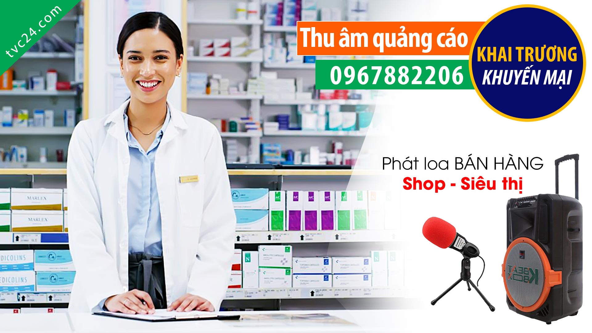 Thu âm khai trương Nhà thuốc Bảo Vinh TVC24