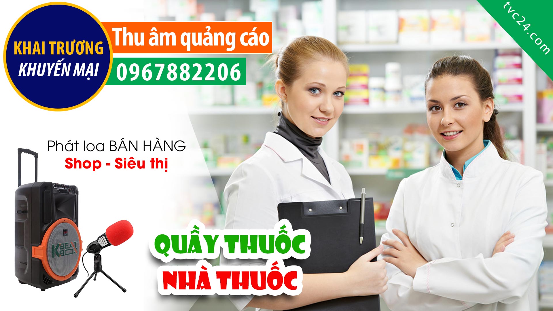 Thu âm khai trương Quầy thuốc Hùng Hậu 3