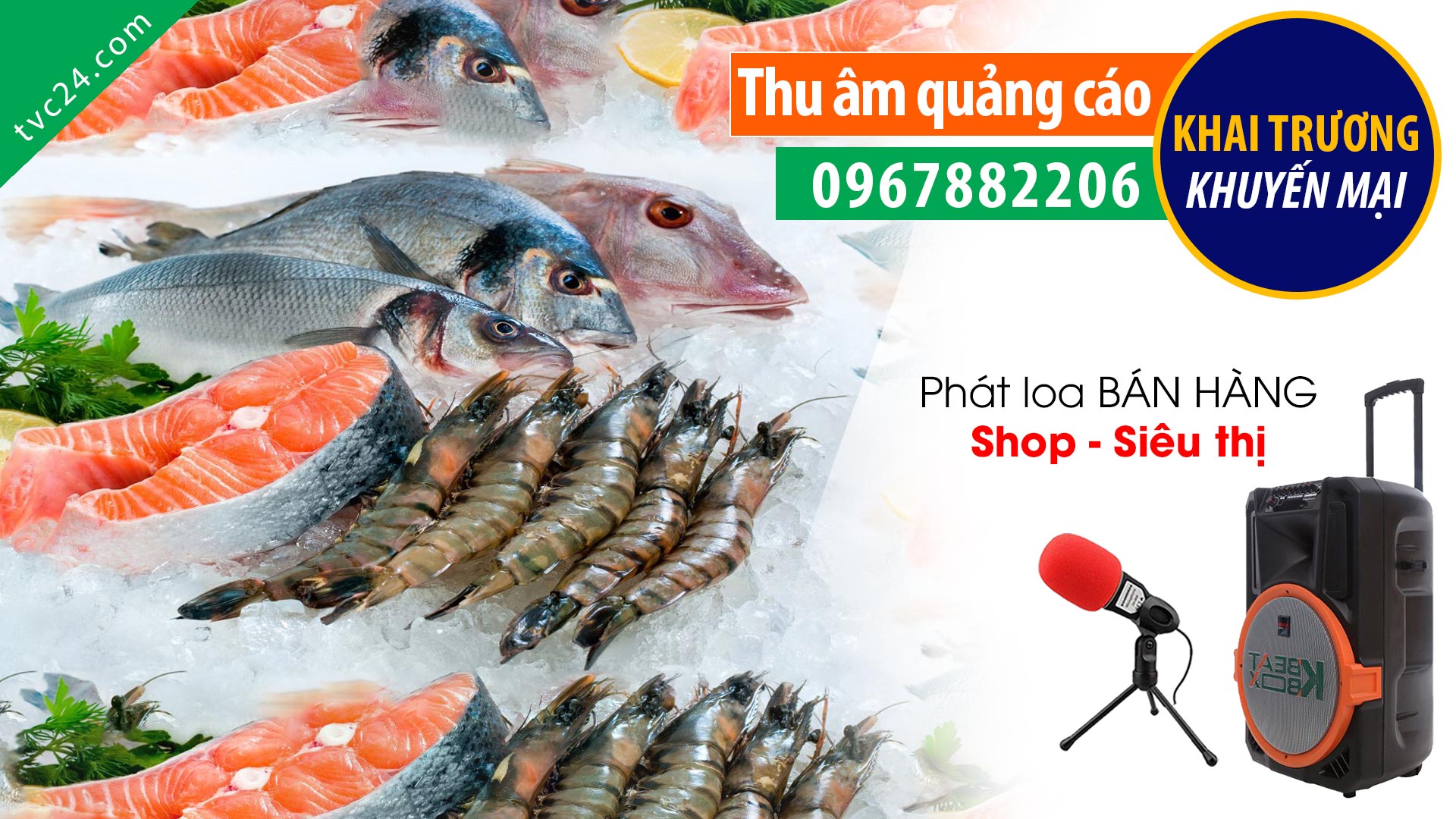 Thu âm Hải sản làng chài cơ sở 5 MC đọc bán hàng