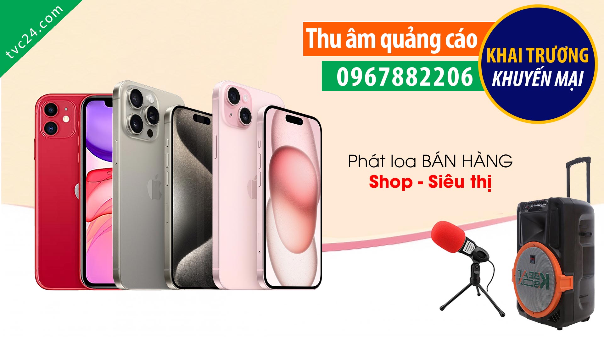 Thu âm quảng cáo cửa hàng điện thoại di động Toàn mobile MC Nữ