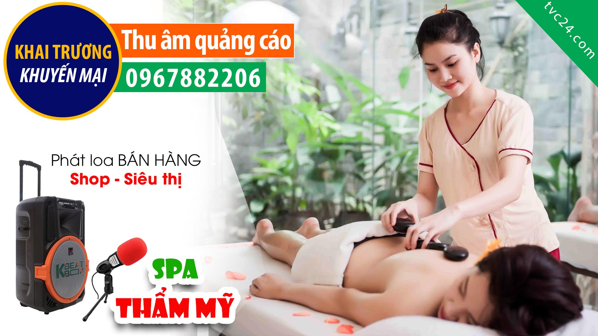 Thu âm Quảng cáo khai trương Đẹp spa MC đọc Khuyến mại