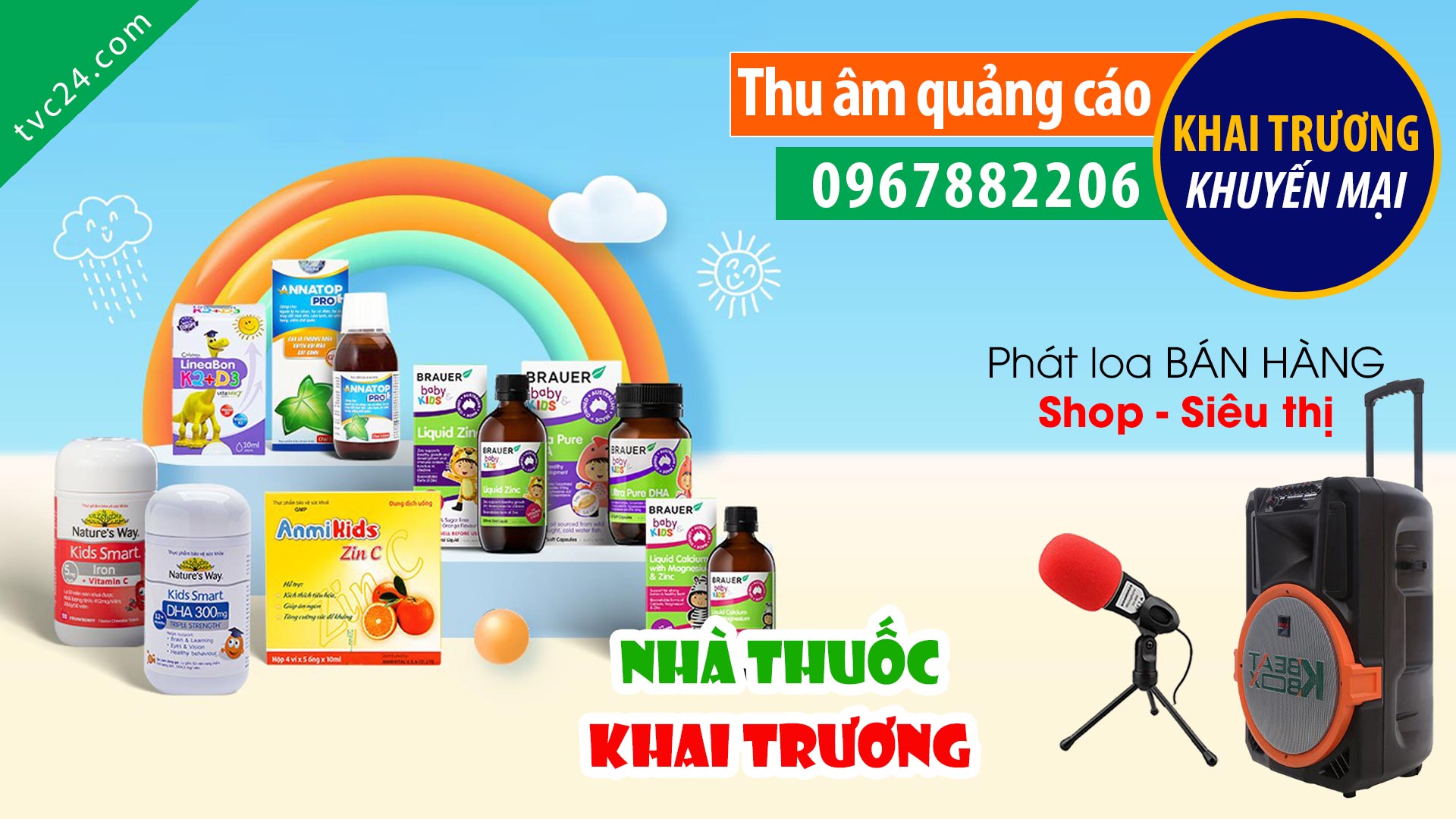 Thu âm KHAI TRƯƠNG Nhà thuốc Bình Nguyên MC đọc cực Hay