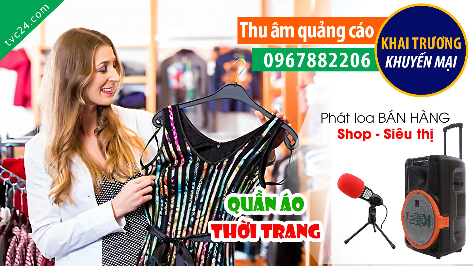 Thu âm quảng cáo khai trương Shop Quần áo thời trang Xuka