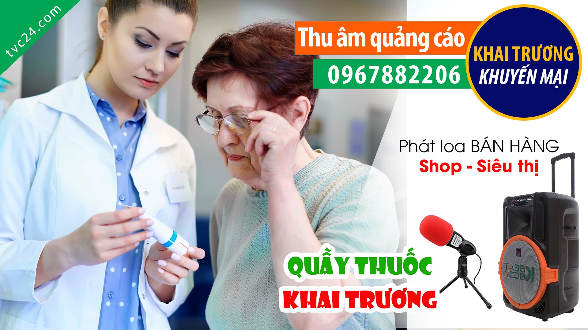 Thu âm Quảng cáo khai trương cơ sở thuốc Quang Ngọc