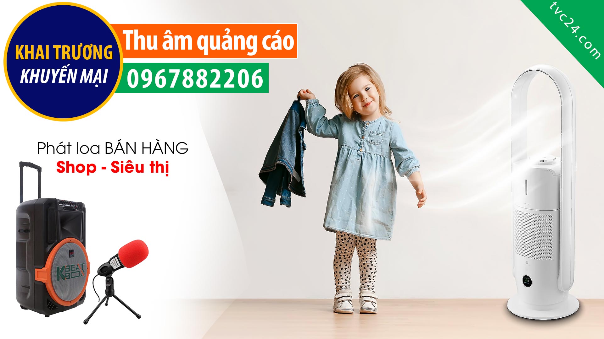 Thu âm khai trương siêu thị máy lọc không khí quạt hút mùi ULTTY HCM