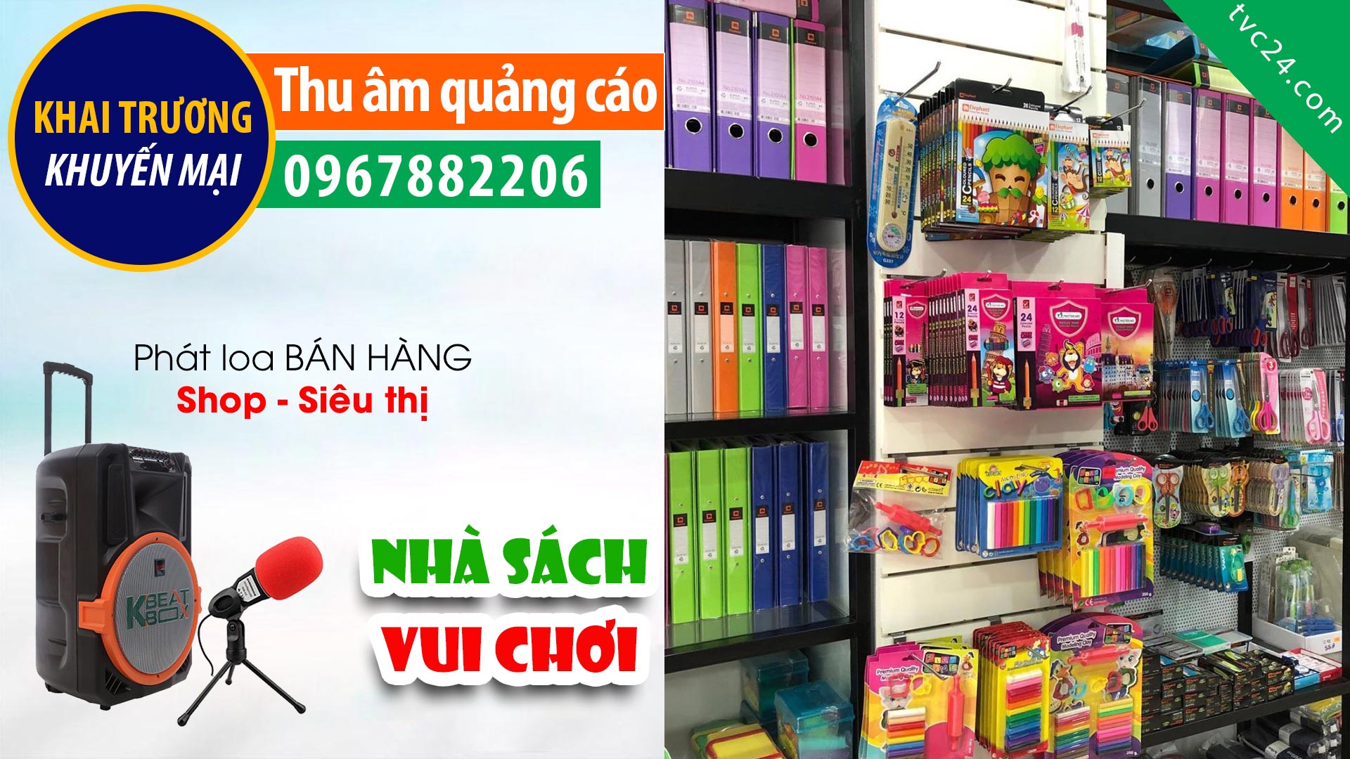 Thu âm Quảng cáo Nhà sách tự chọn Hello MC đọc khai trương Hấp dẫn