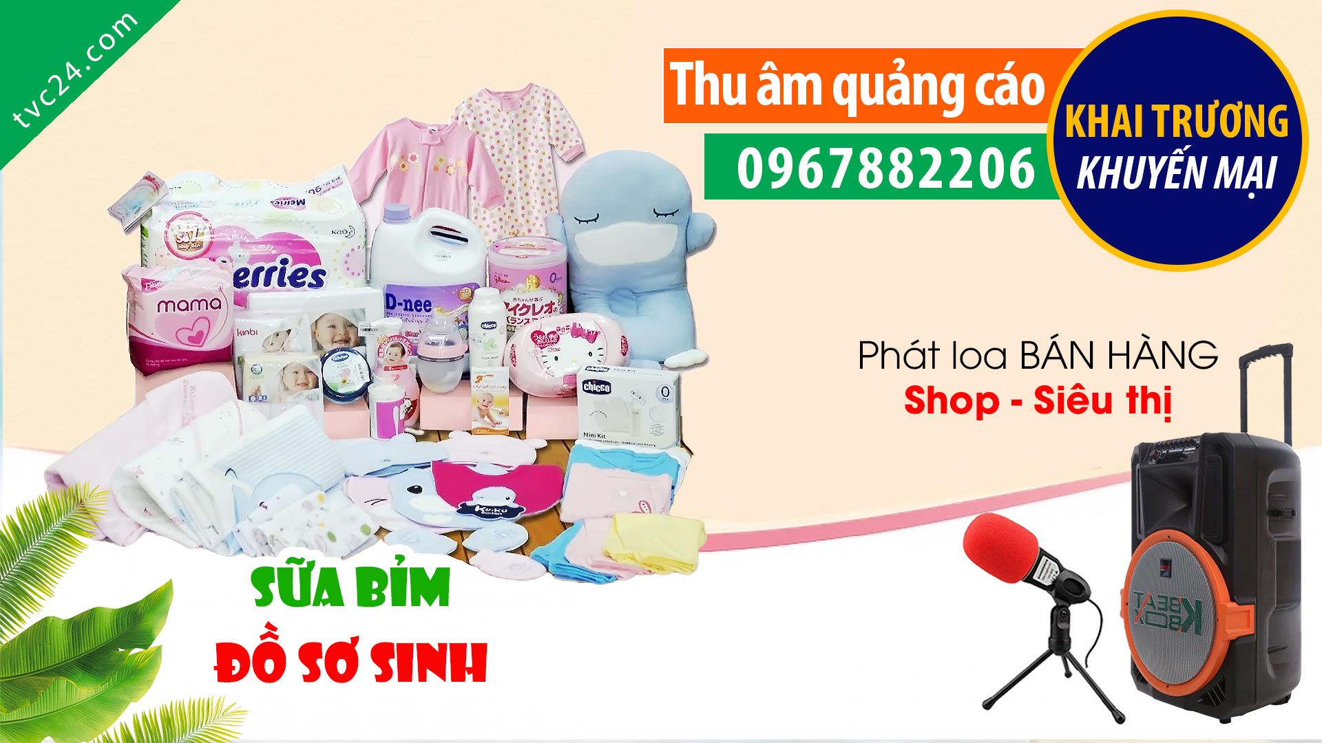 Thu âm shop bỉn sữa đồ sơ sinh Bống Baby MC đọc cực hay