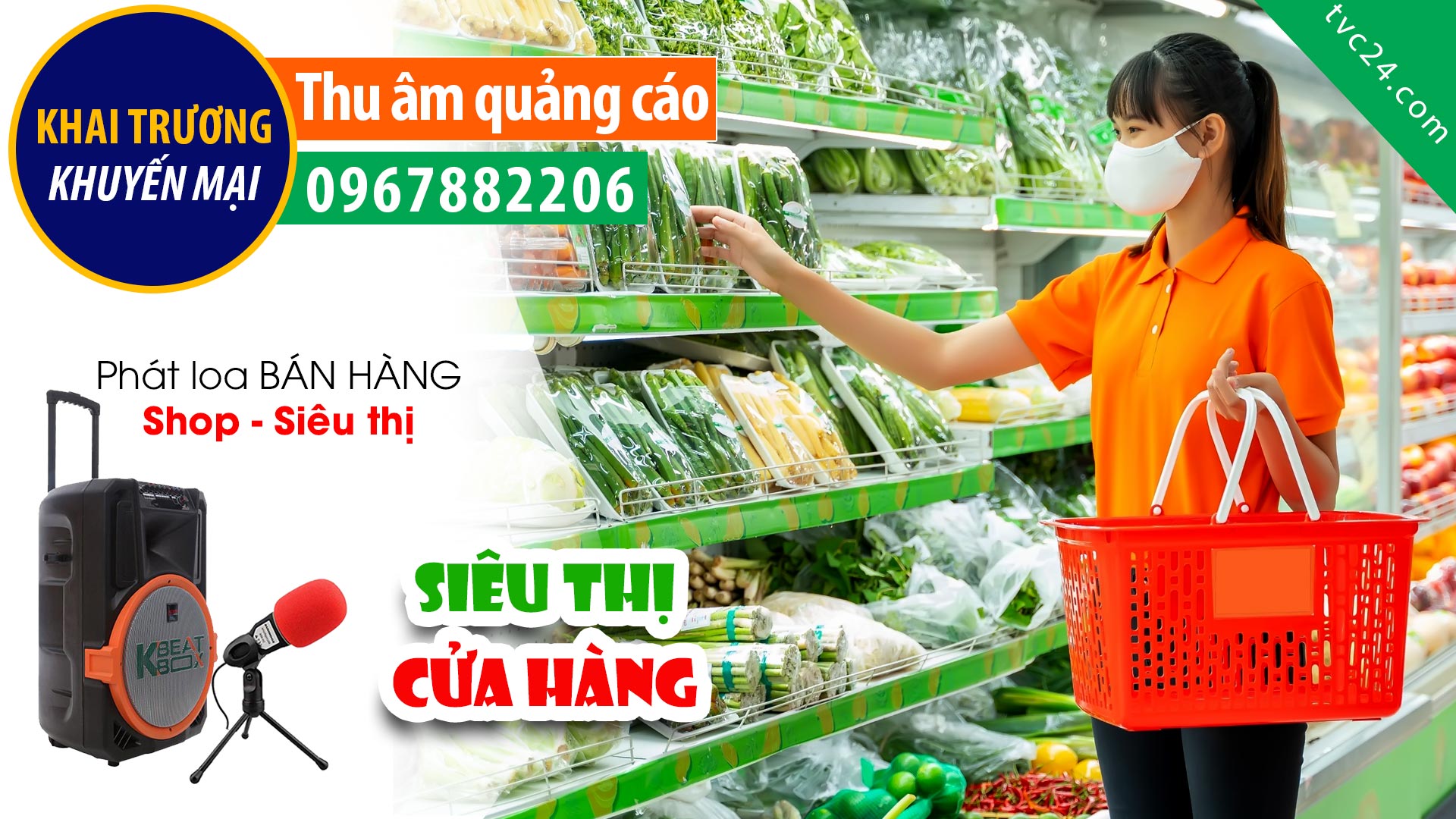  Thu âm khai trương siêu thị MT Mart TVC24 đọc Quảng cáo hấp dẫn