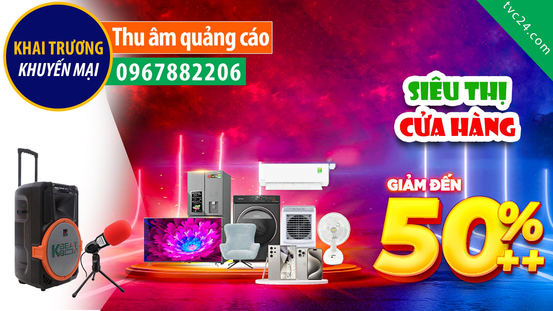  Thu âm Khai trương Quảng cáo Siêu thị Điện máy Hải Hà