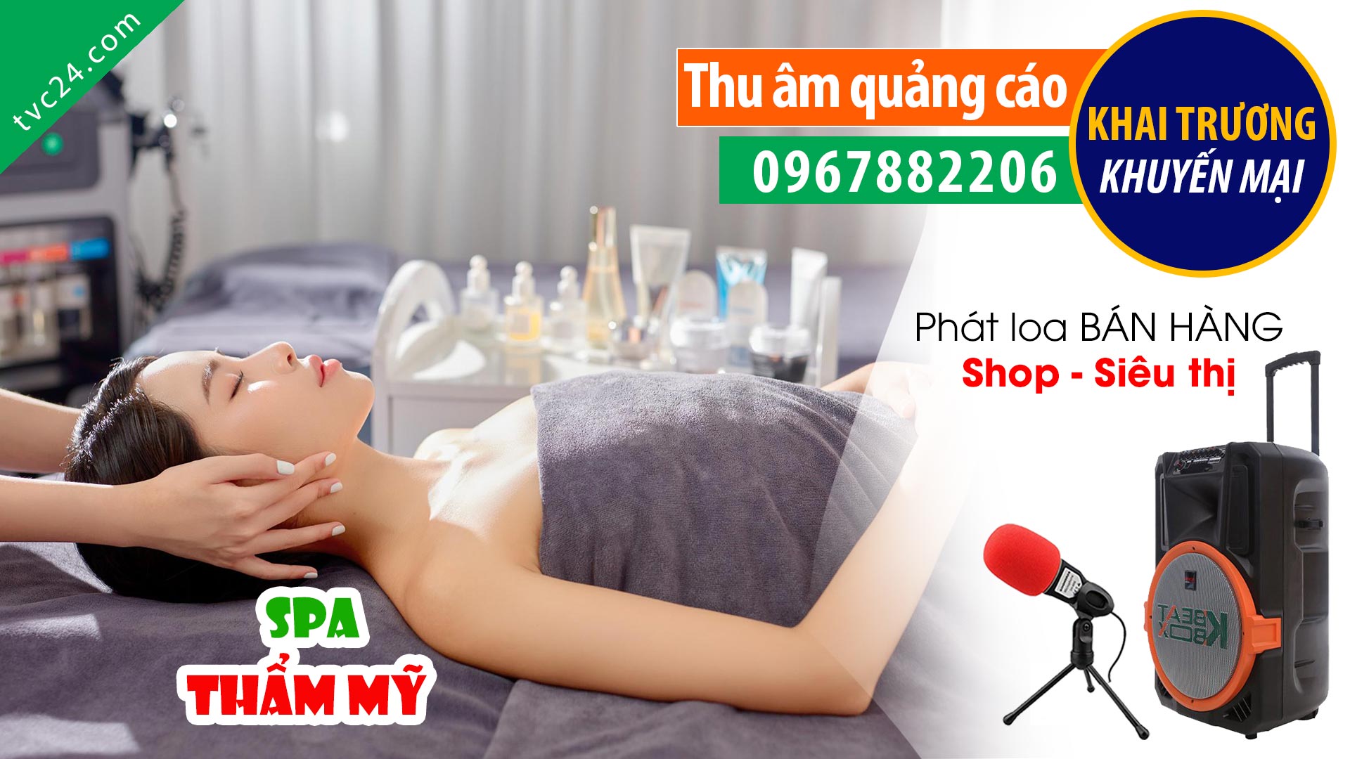  Thu âm khai trương Hương Nguyệt spa MC đọc Khai trương khuyến mại hấp dẫn