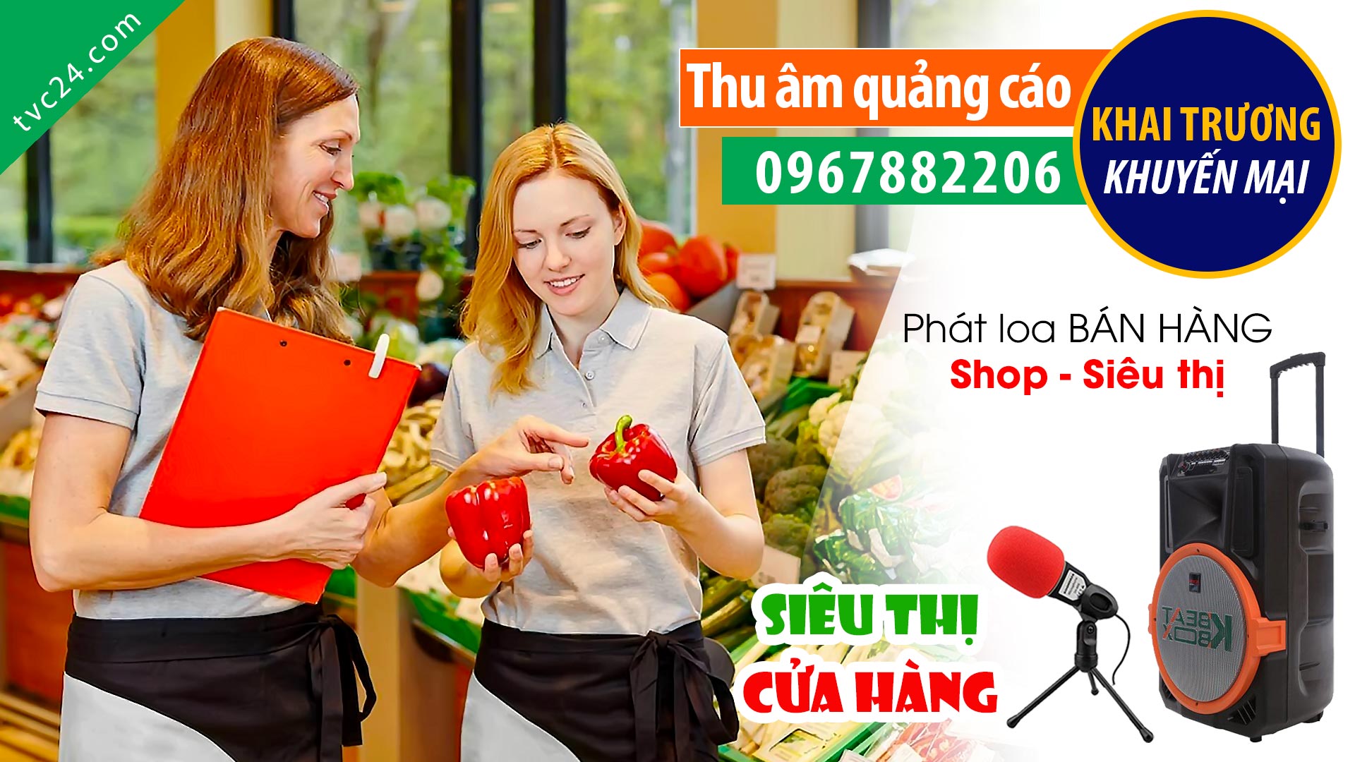  Thu âm Khai trương siêu thị Chấn Yến MC đọc Quảng cáo