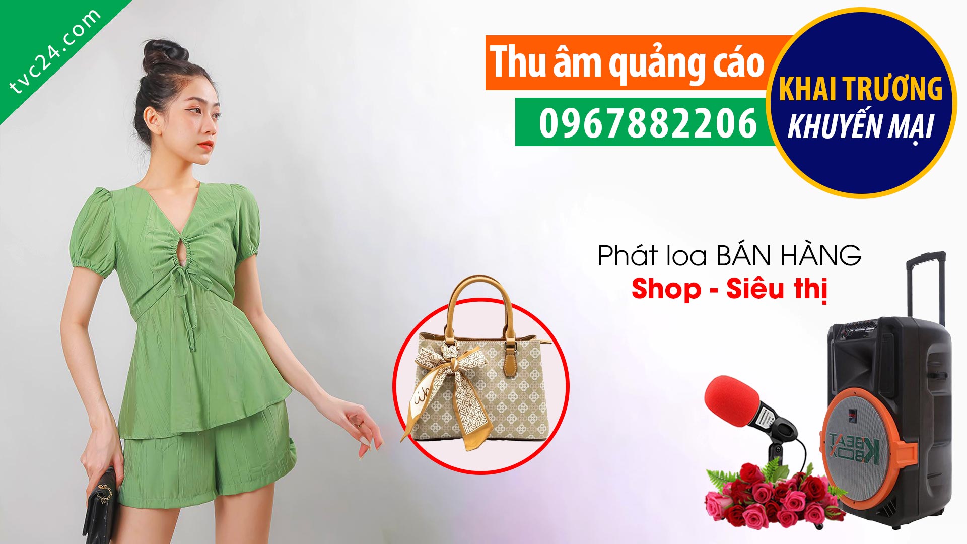  Thu âm quảng cáo khai trương Thời trang Quảng Châu Phương Phương MC đọc Khuyến mại